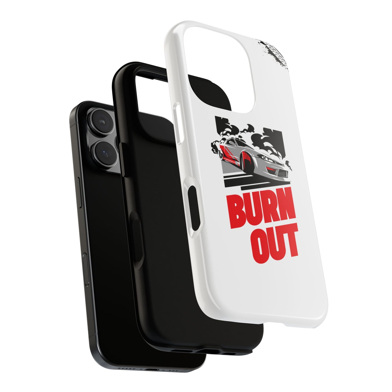 JDM Burnout Tough Car Phone Case - iPhone 16 Pro, glossy, dual-layer protection