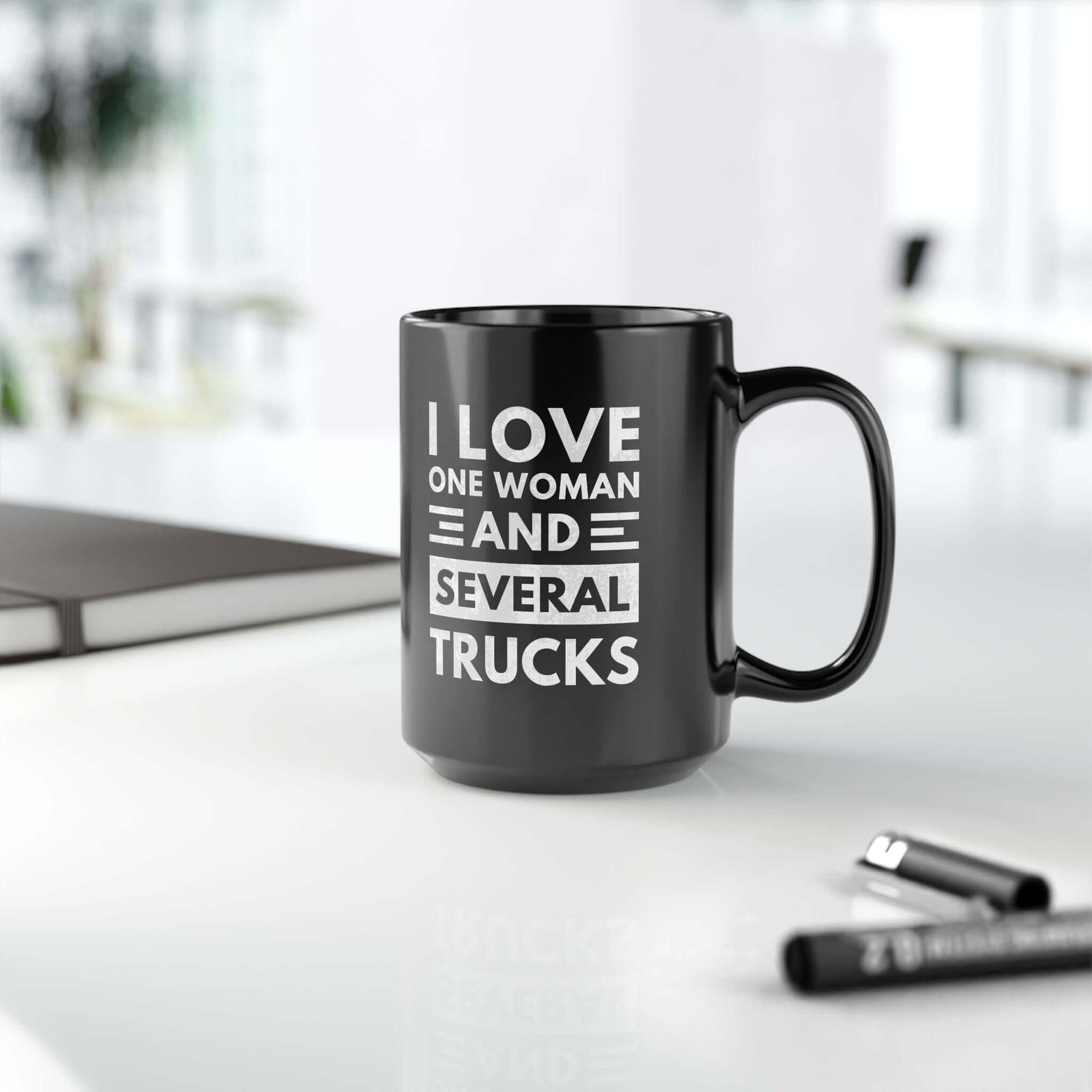 I Love One Woman and Several Trucks Mug mug design - petrolhead gift