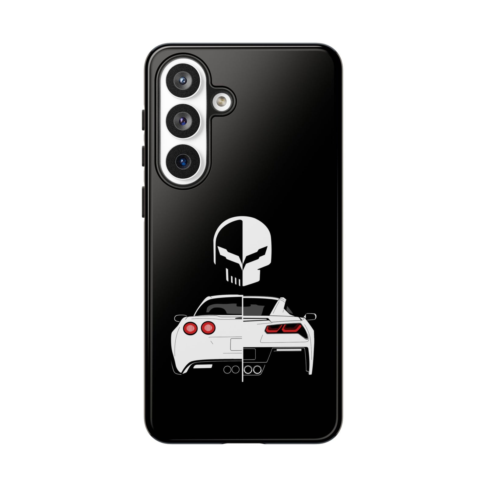 Corvette Punisher Skull Tough Phone Case | Muscle Car Guy Gift