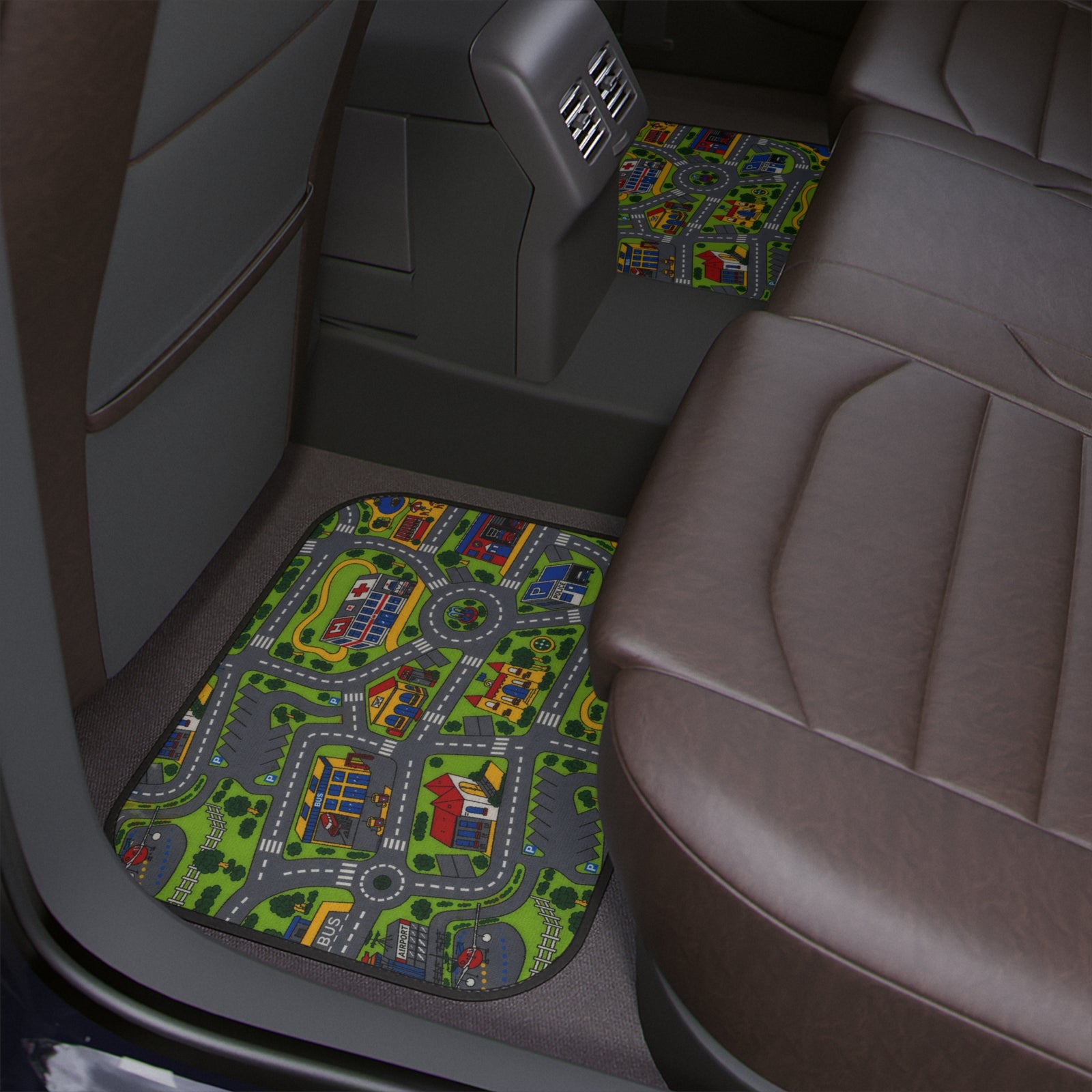 City Carpet car floor mat airport detail | 90s nostalgia road map | 365CarMods