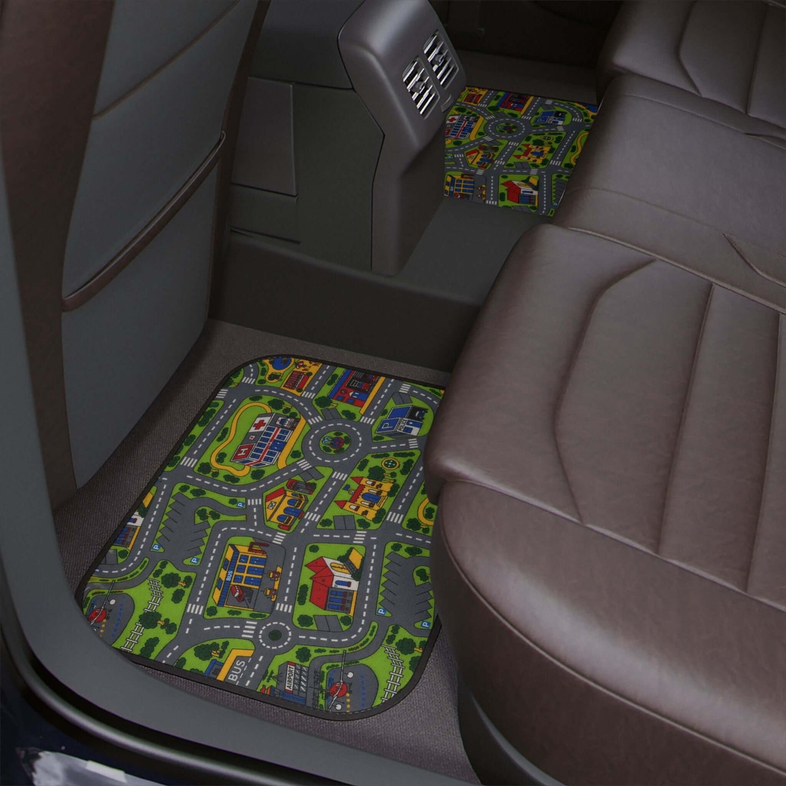 City Carpet car floor mat airport detail | 90s nostalgia road map | 365CarMods