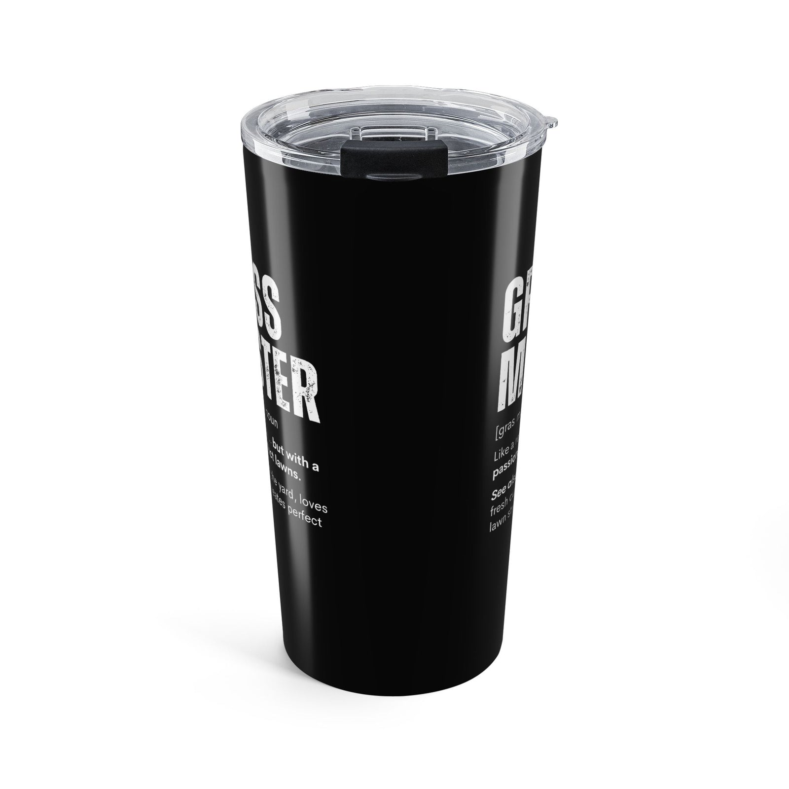Grass Master Definition Tumbler - 20oz tumbler, lid slider view