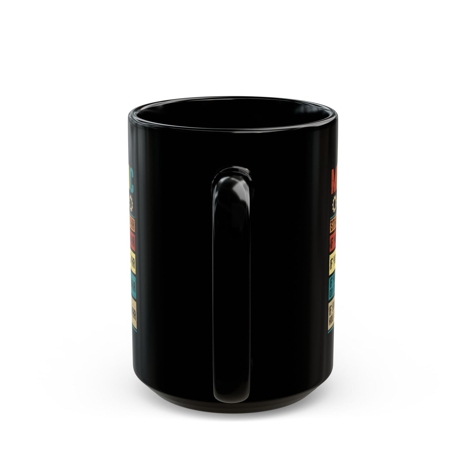 Mechanic Hourly Rate Coffee Mug - 15oz black coffee mug, handle facing front