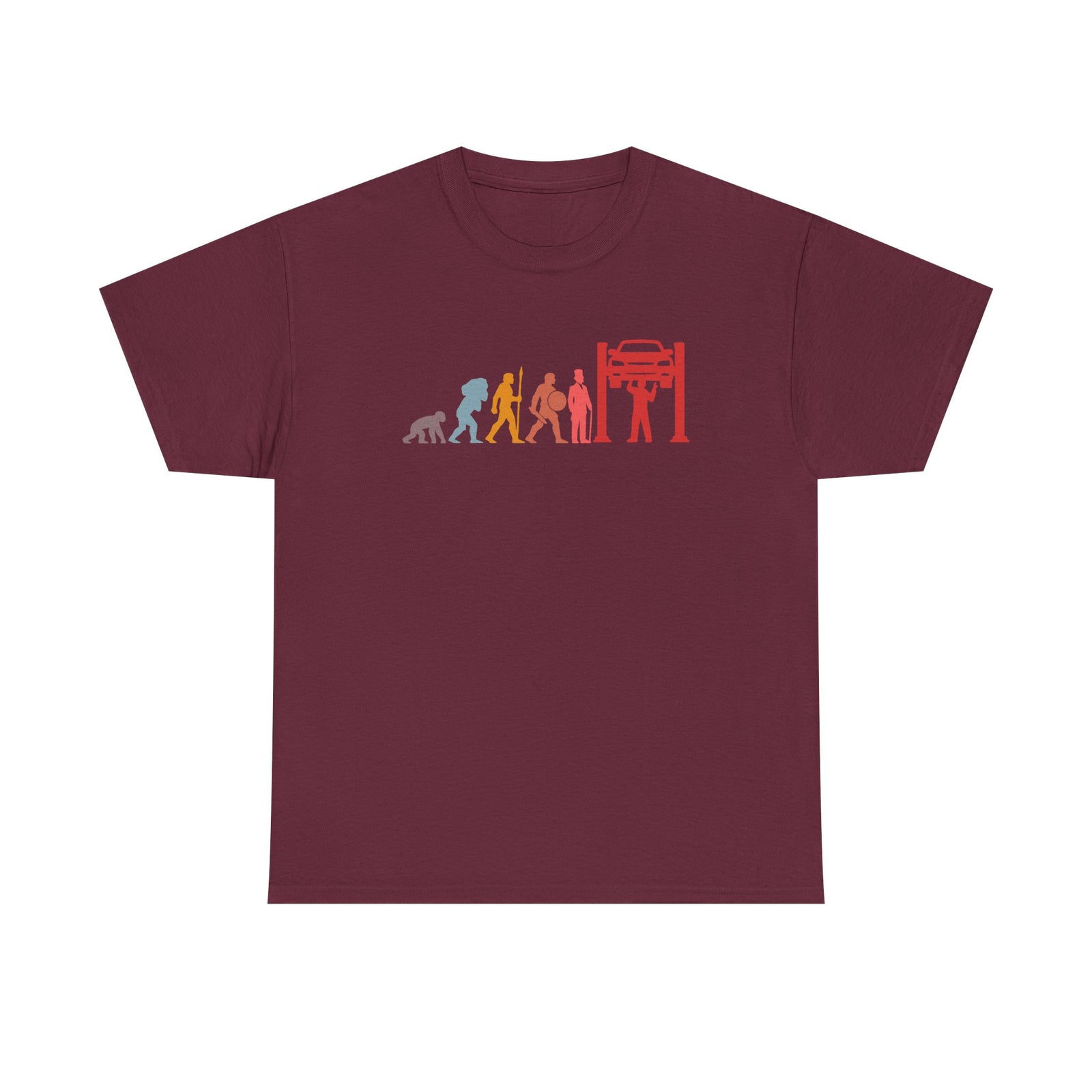Funny mechanic gift t-shirt - evolution of man to mechanic design