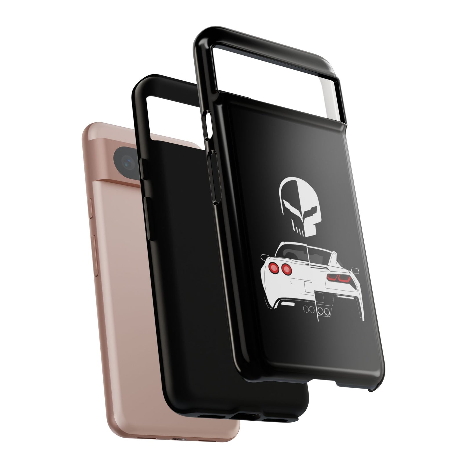 Corvette Punisher Skull Tough Phone Case | Muscle Car Guy Gift