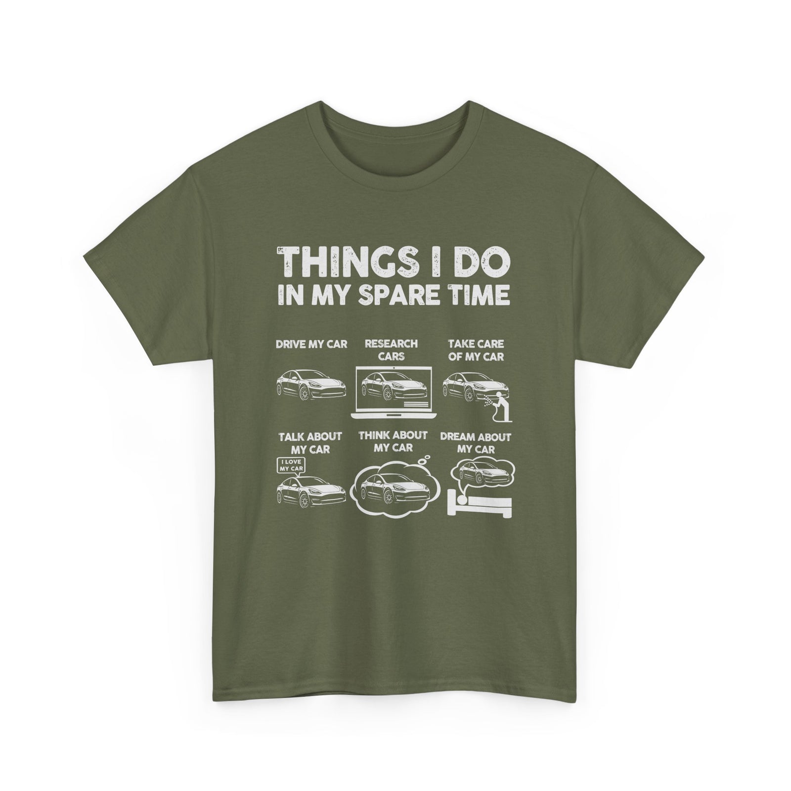 Things I Do In My Spare Time Tesla Owner T-Shirt | EV Car Guy Tee