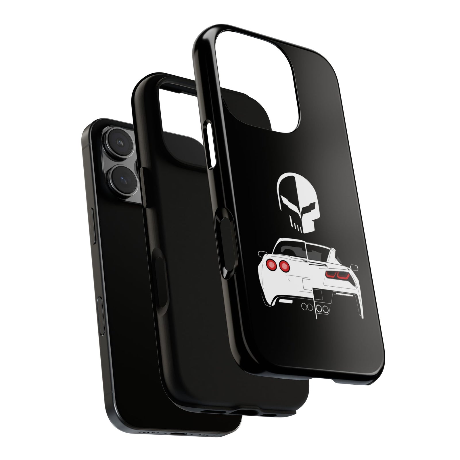 Corvette Punisher Skull Tough Phone Case | Muscle Car Guy Gift
