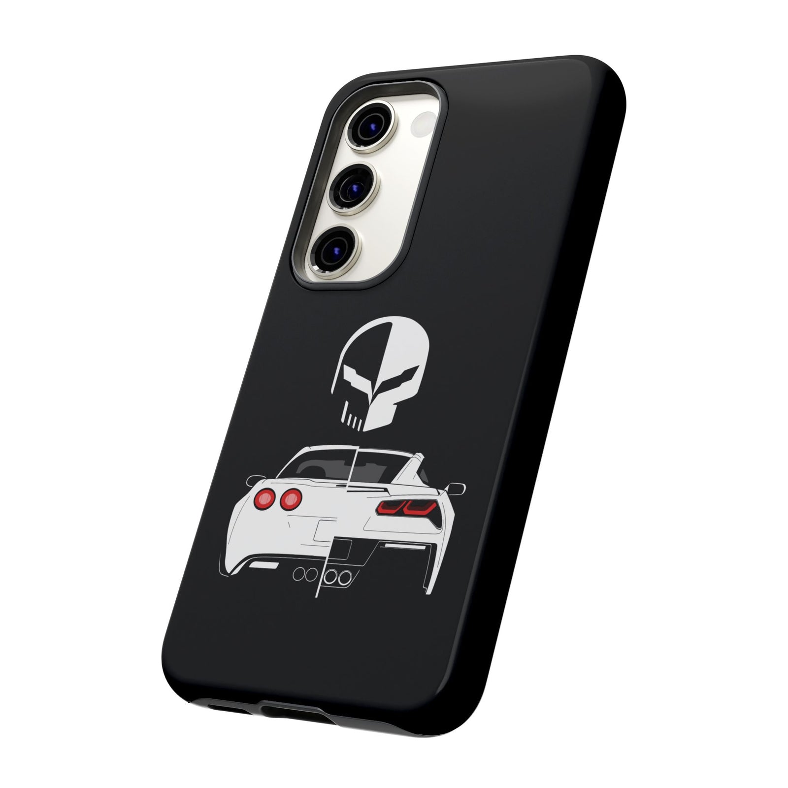 Corvette Punisher Skull Tough Phone Case | Muscle Car Guy Gift