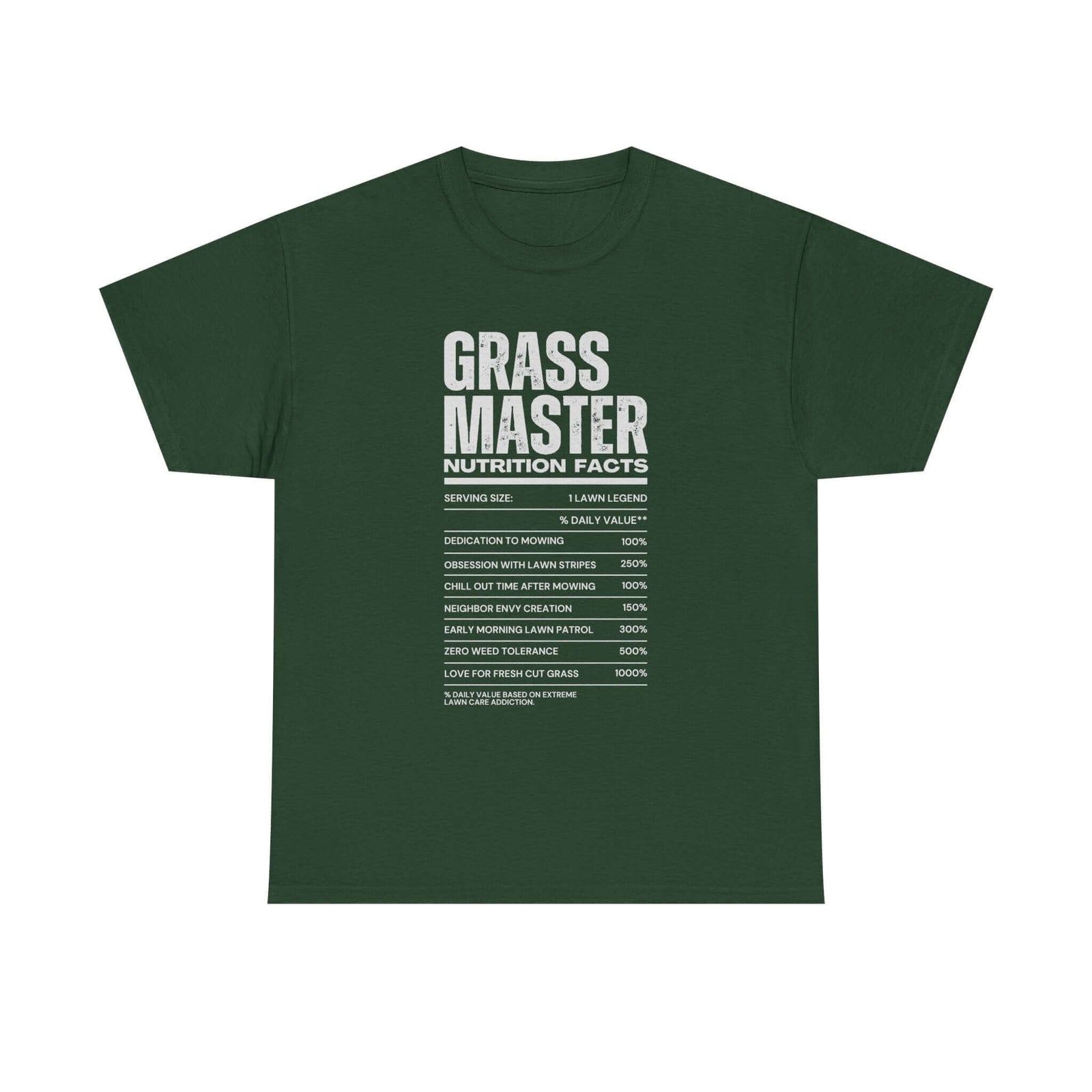 Grass Master Nutrition Facts T-Shirt shirt color variant - car guy gift