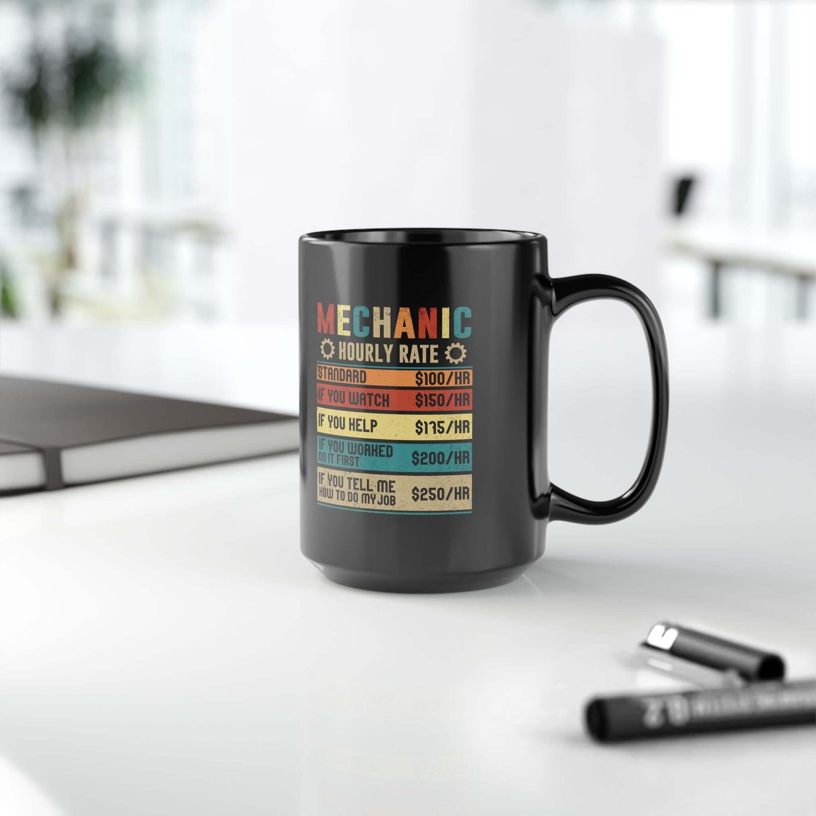 Mechanic Hourly Rate Coffee Mug mug design - petrolhead gift