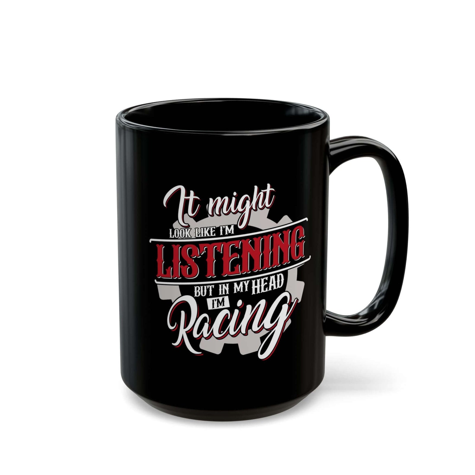 In My Head I'm Racing Coffee Mug mug - funny gift for car enthusiasts
