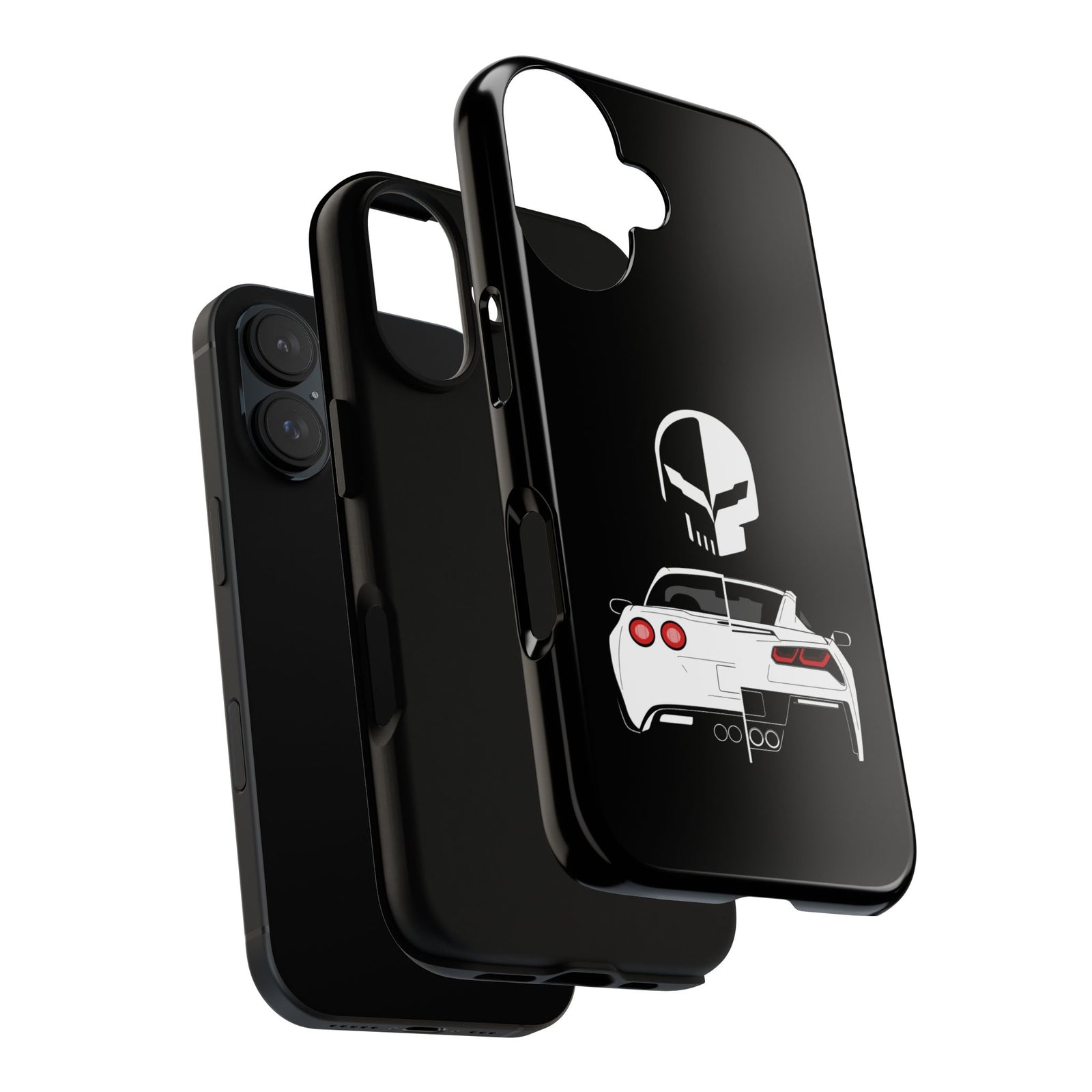 Corvette Punisher Skull Tough Phone Case | Muscle Car Guy Gift