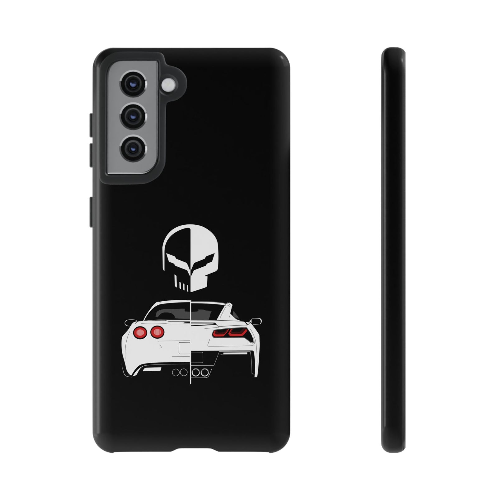 Corvette Punisher Skull Tough Phone Case | Muscle Car Guy Gift