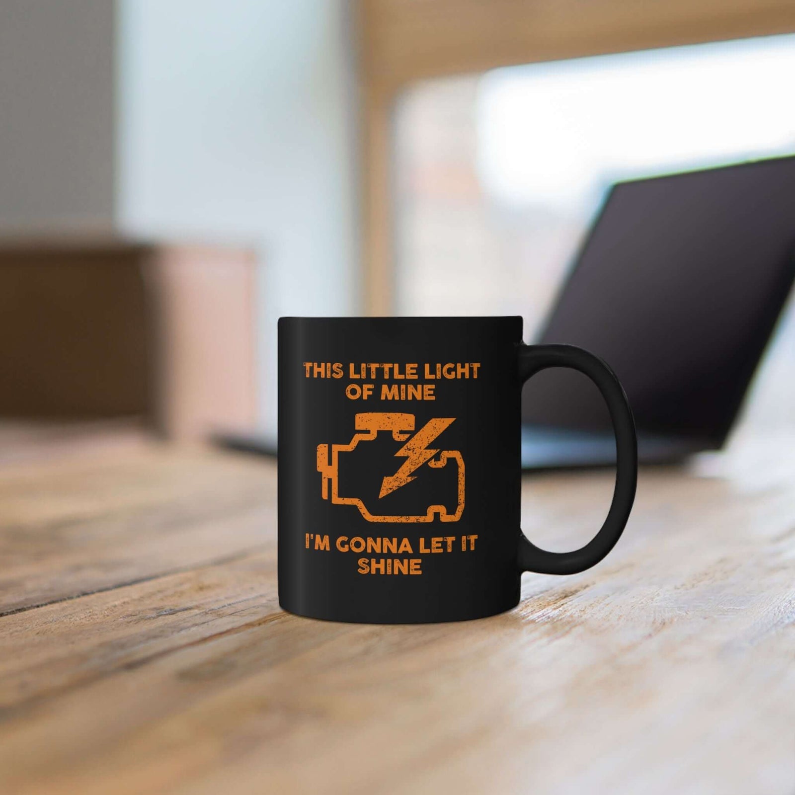 Check Engine Light Coffee Mug mug back view - car enthusiast gift