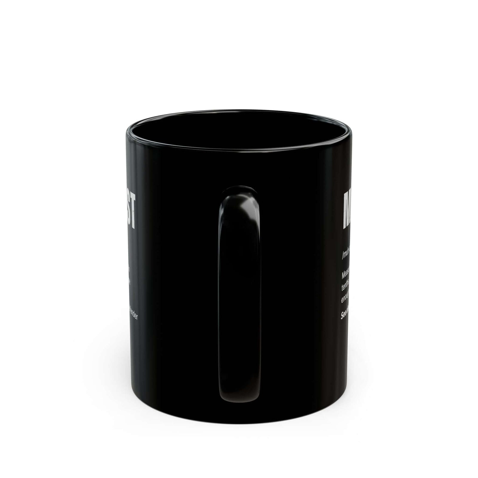 Machinist Definition Coffee Mug - 11oz black coffee mug, handle facing front