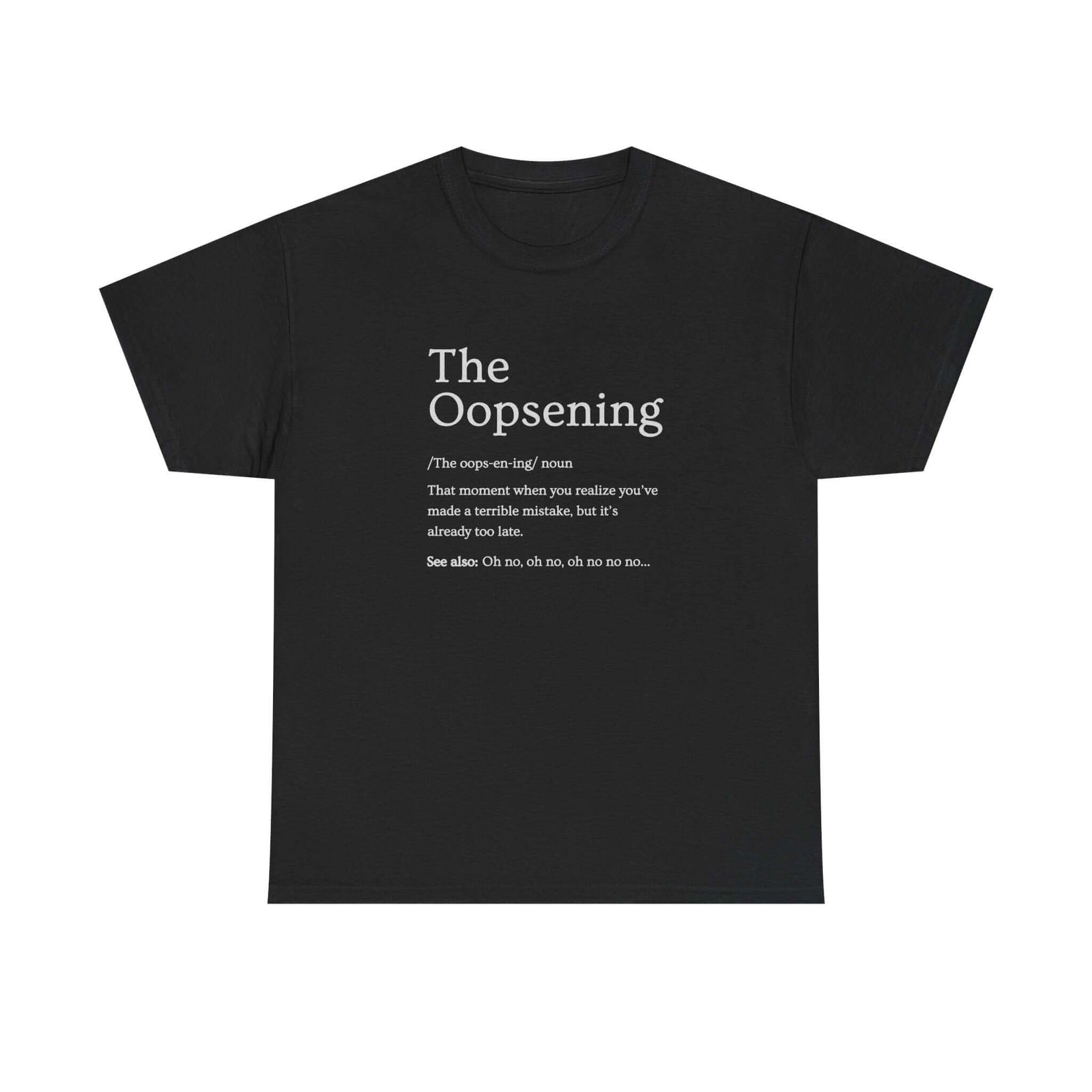 The Oopsening Definition T-Shirt shirt detail - petrolhead gift tee