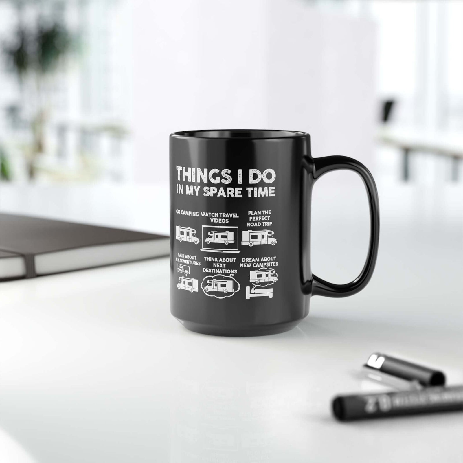 Camper Life Things I Do mug - RV camping humor design - funny gift for camper