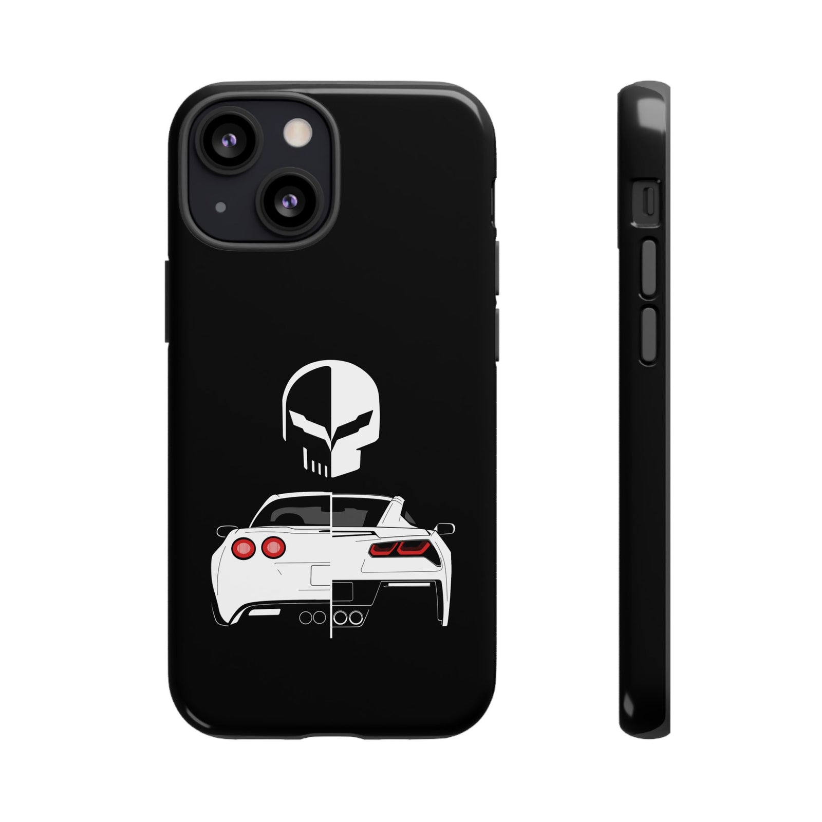 Corvette Punisher Skull Tough Phone Case | Muscle Car Guy Gift