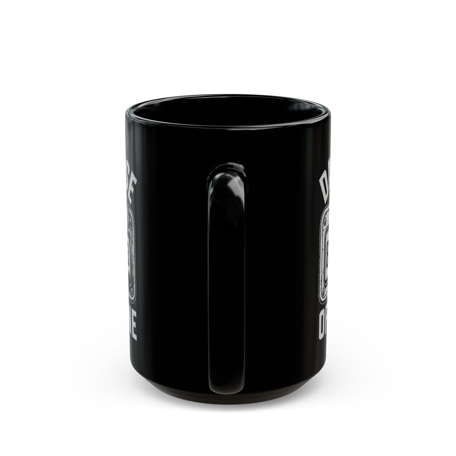 Daily Dose of Octane Coffee Mug - 15oz black coffee mug, handle facing front