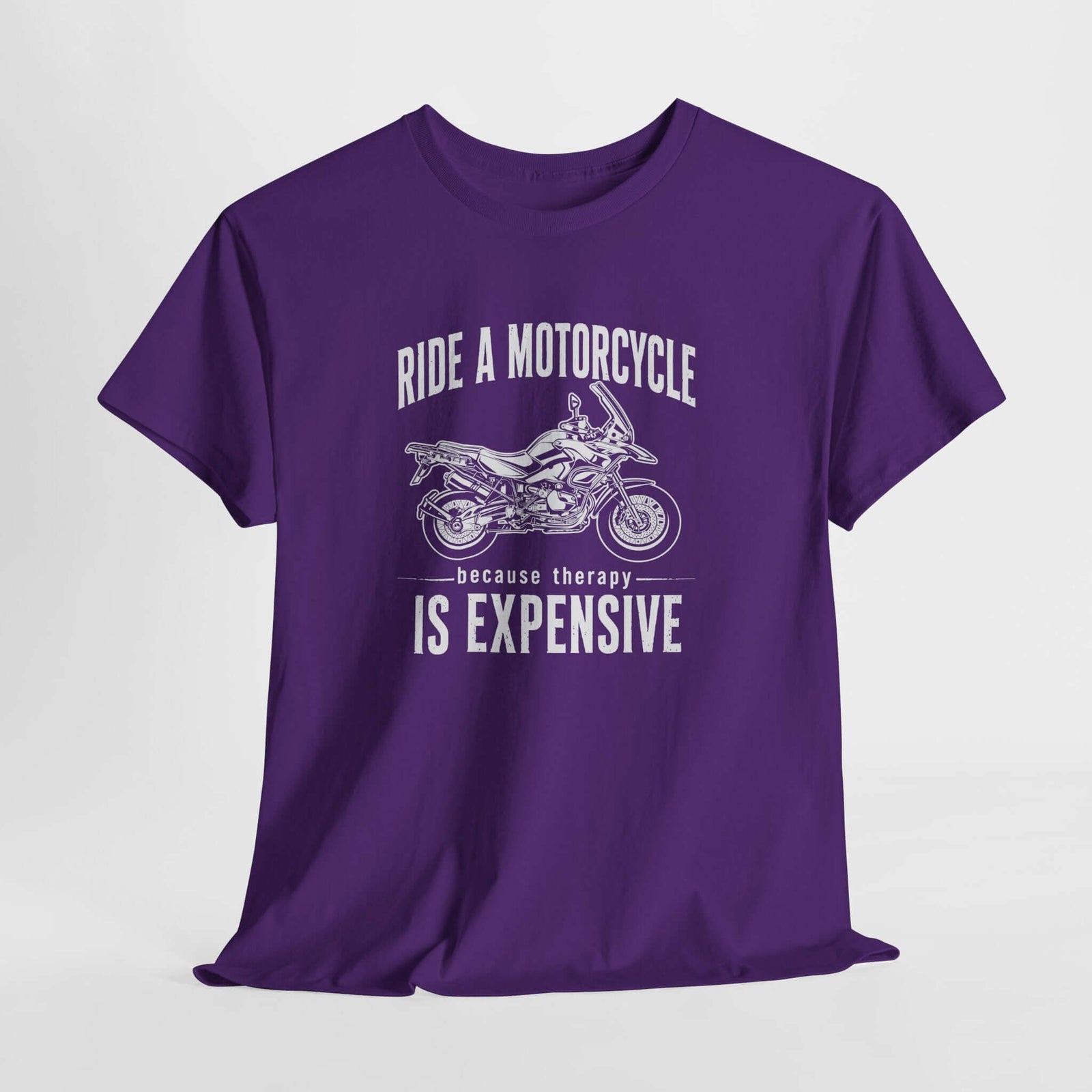 Adventure motorcycle t-shirt print detail close-up