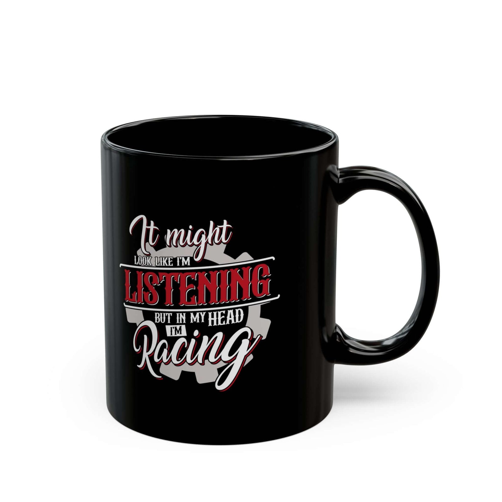 In My Head I'm Racing Coffee Mug mug design - petrolhead gift