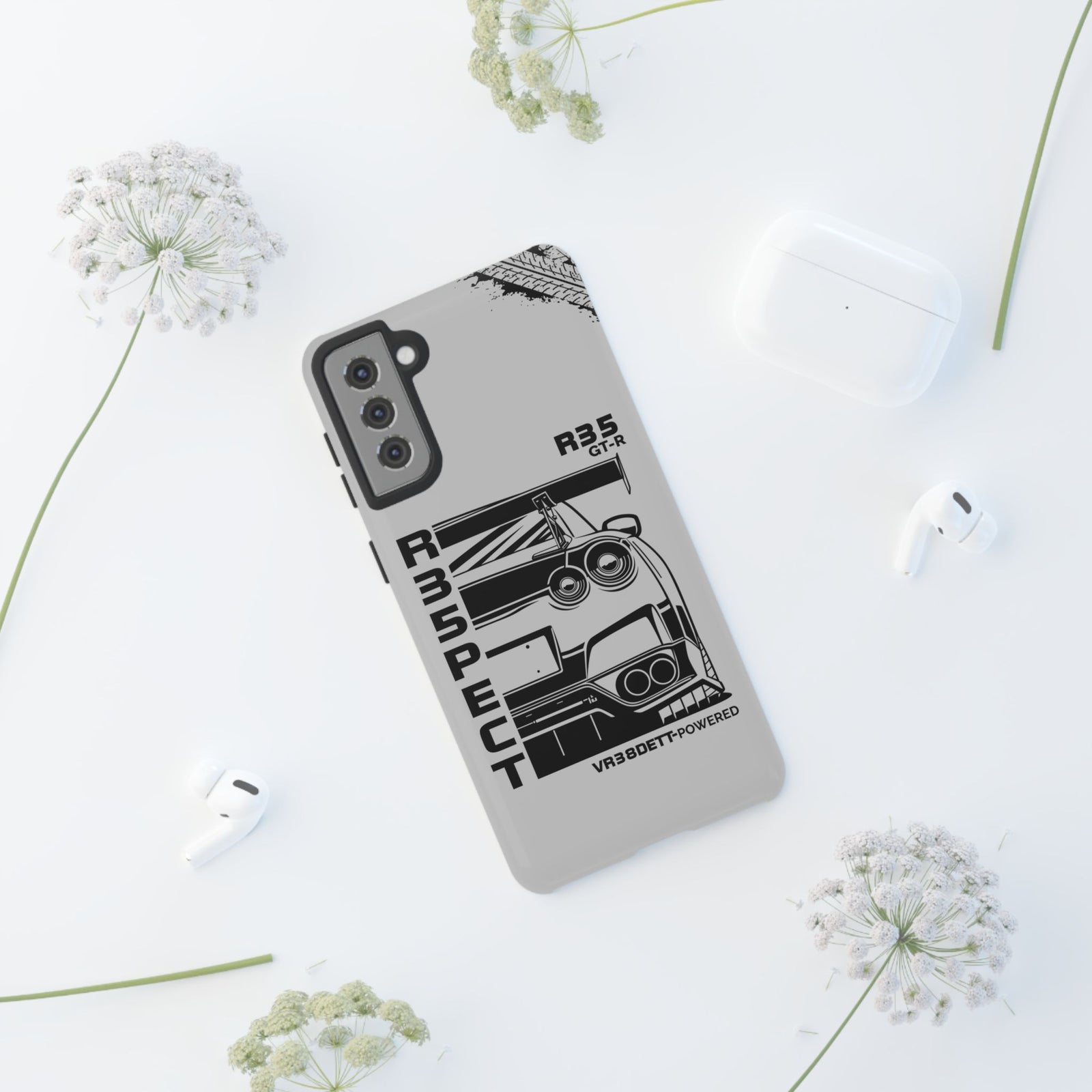 JDM Front View Tough Phone Case - Samsung Galaxy S24 Plus, glossy, camera cutout close-up