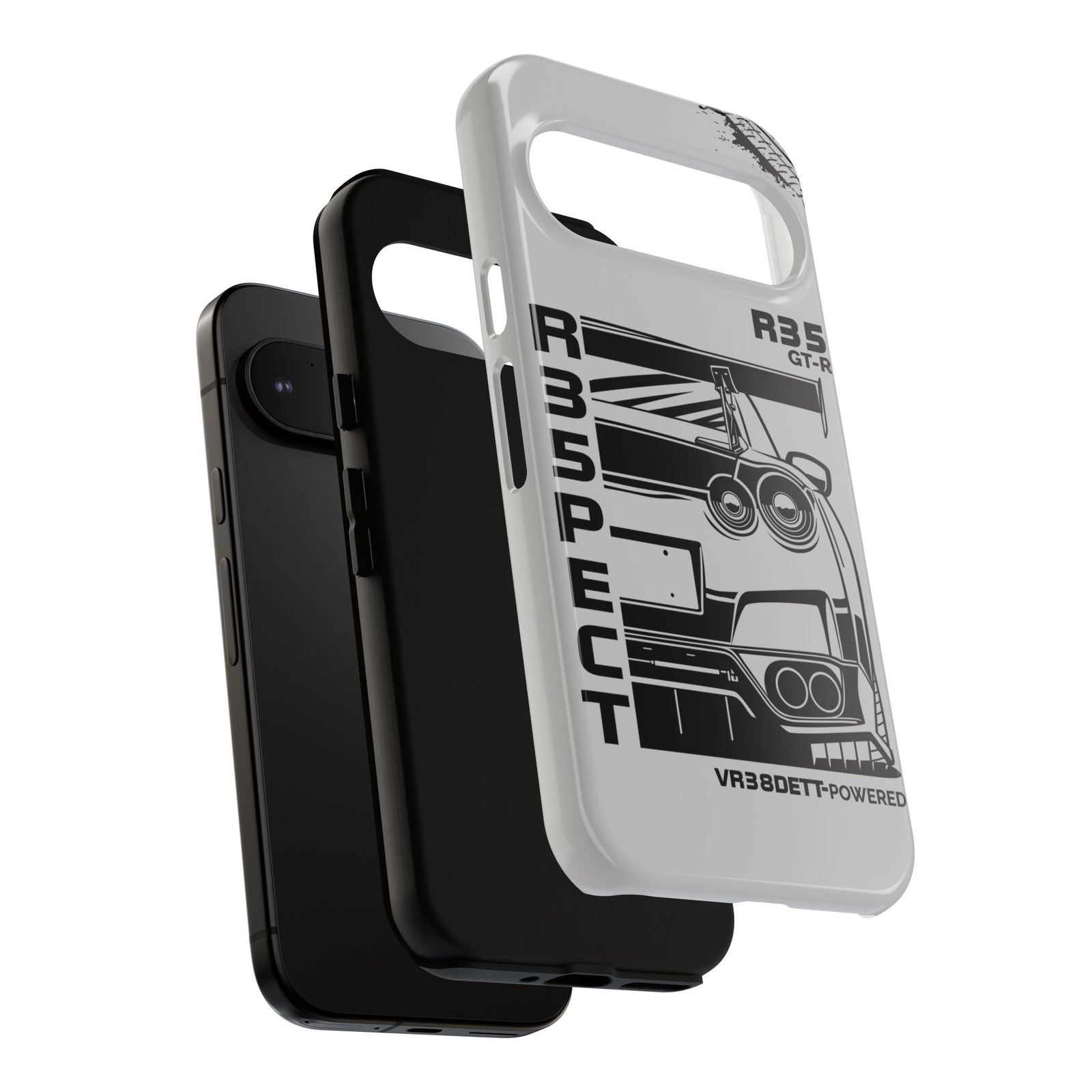 JDM Front View Tough Phone Case - iPhone 15 Plus, glossy, front and back view