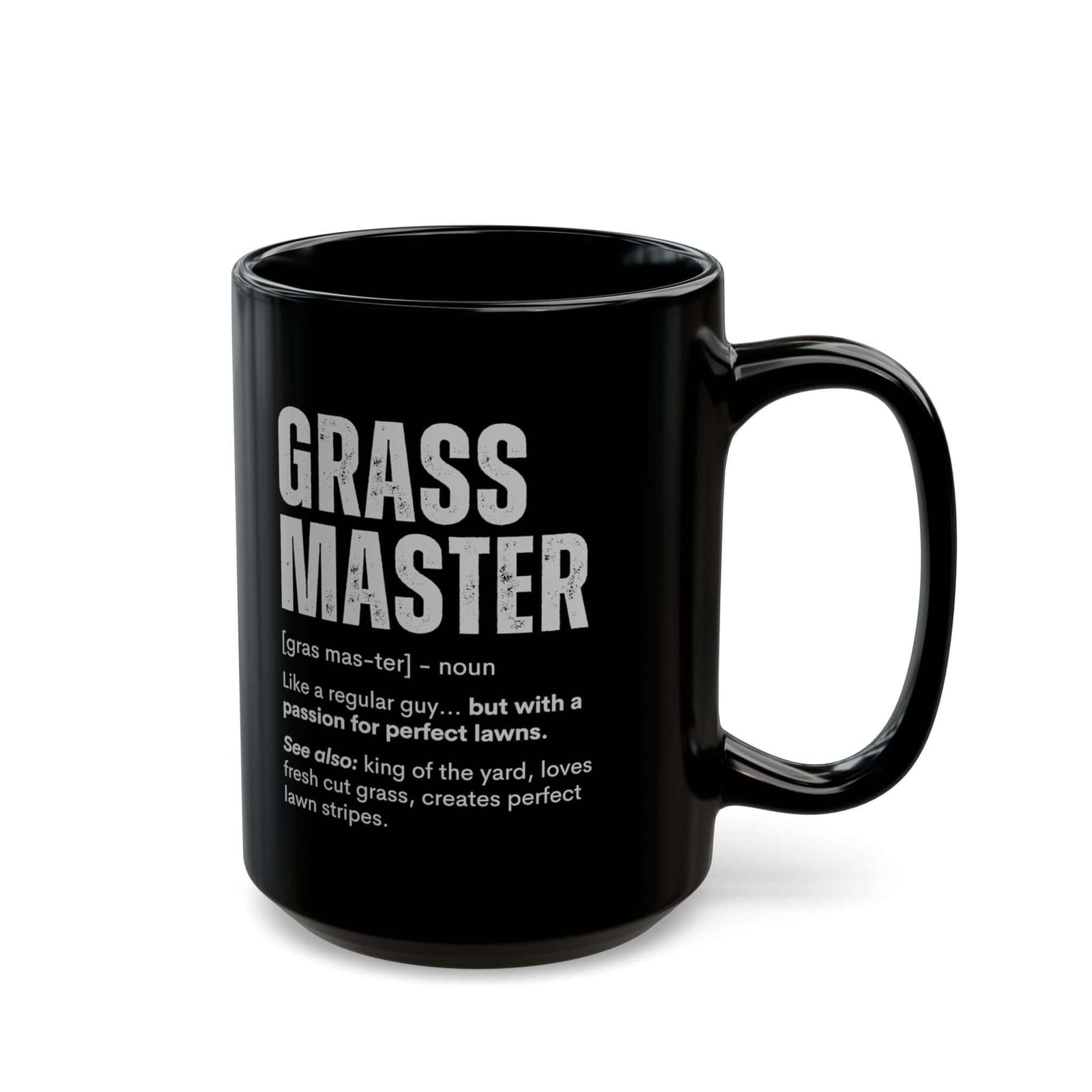 Grass Master definition mug - lawn care humor design - funny gift for lawn enthusiast