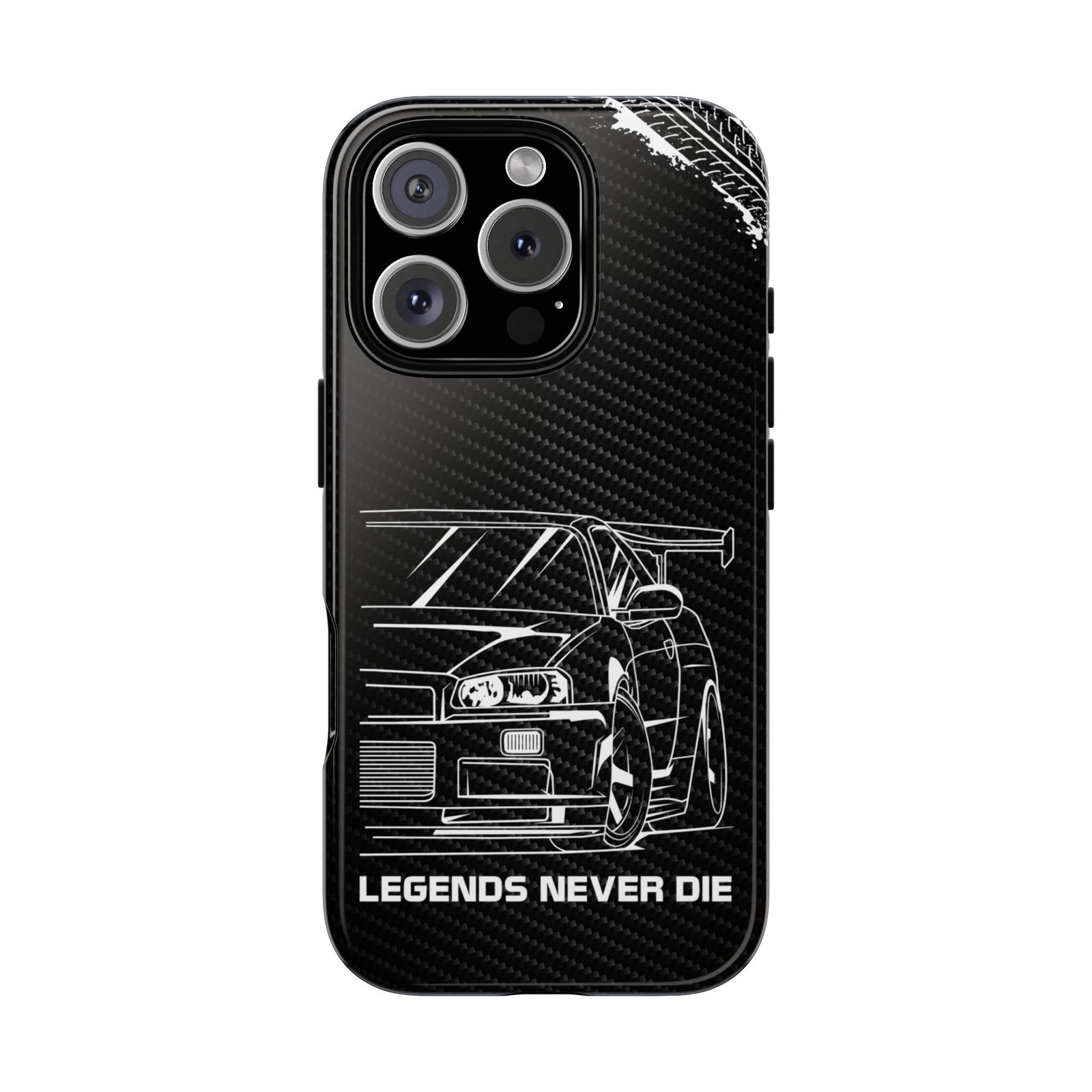 JDM Legends Never Die Tough Phone Case - iPhone 16 Pro, glossy, front view