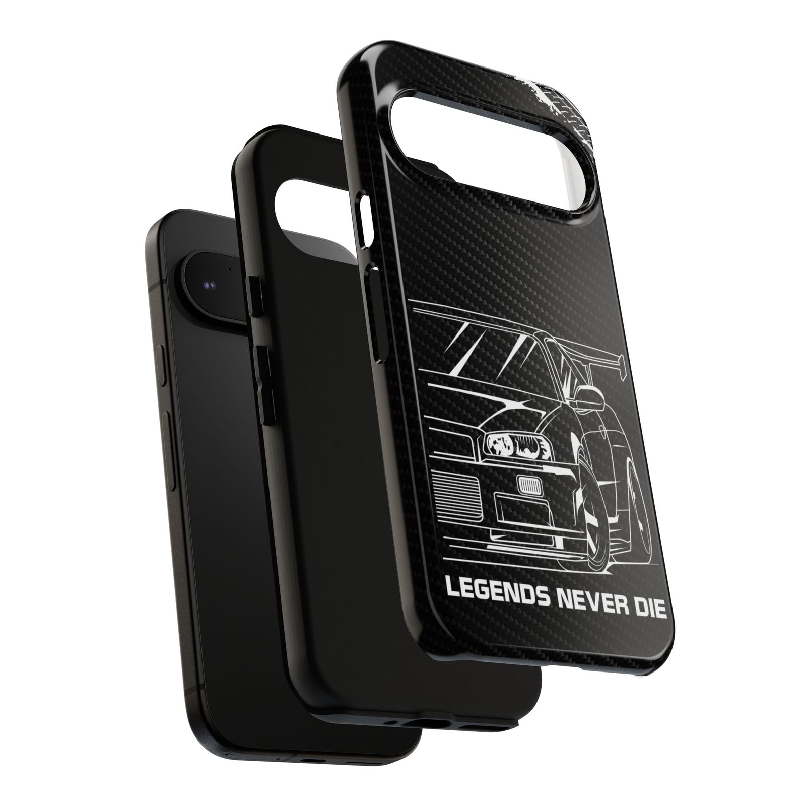 JDM Legends Never Die Tough Phone Case - Google Pixel 9, glossy, dual-layer protection