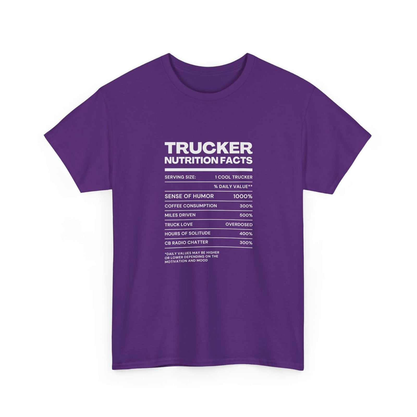Trucker Nutrition Facts T-Shirt | Funny Truck Driver Gift