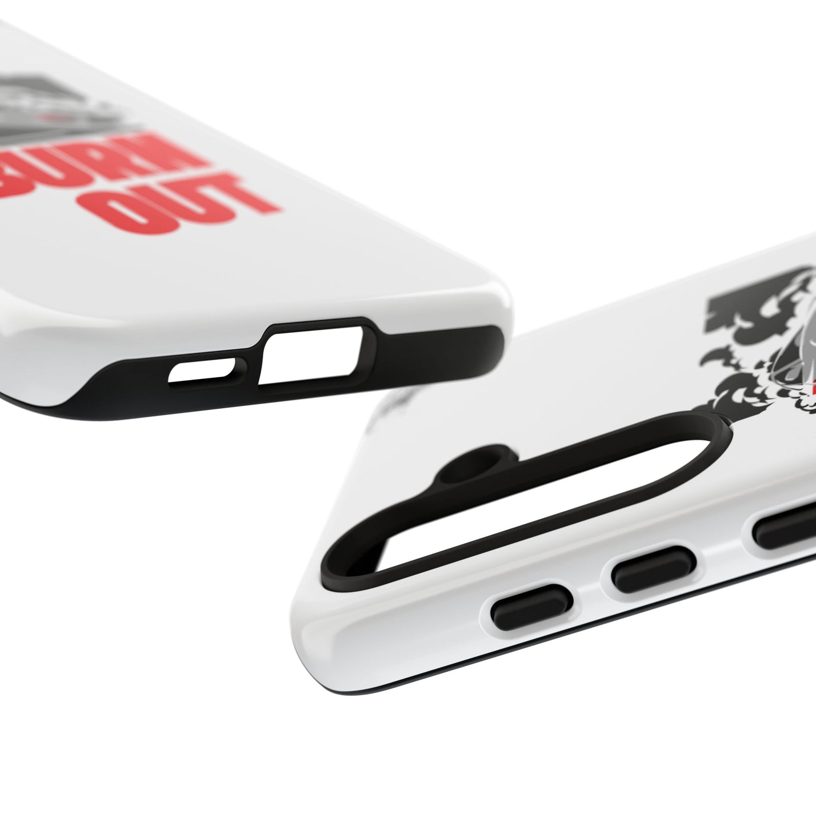 JDM Burnout Tough Car Phone Case - Samsung Galaxy S24, glossy, edge and port close-up