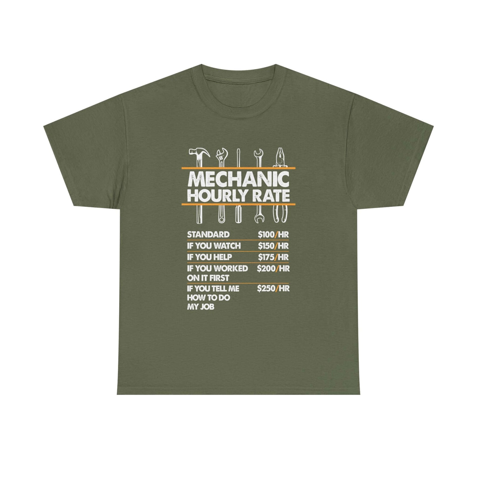 Mechanic Hour Rate T-Shirt t-shirt design - car lover gift