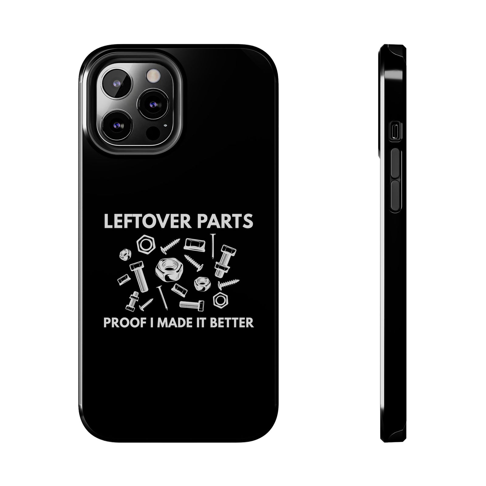 Leftover Parts Phone Case t-shirt flat lay - automotive gift