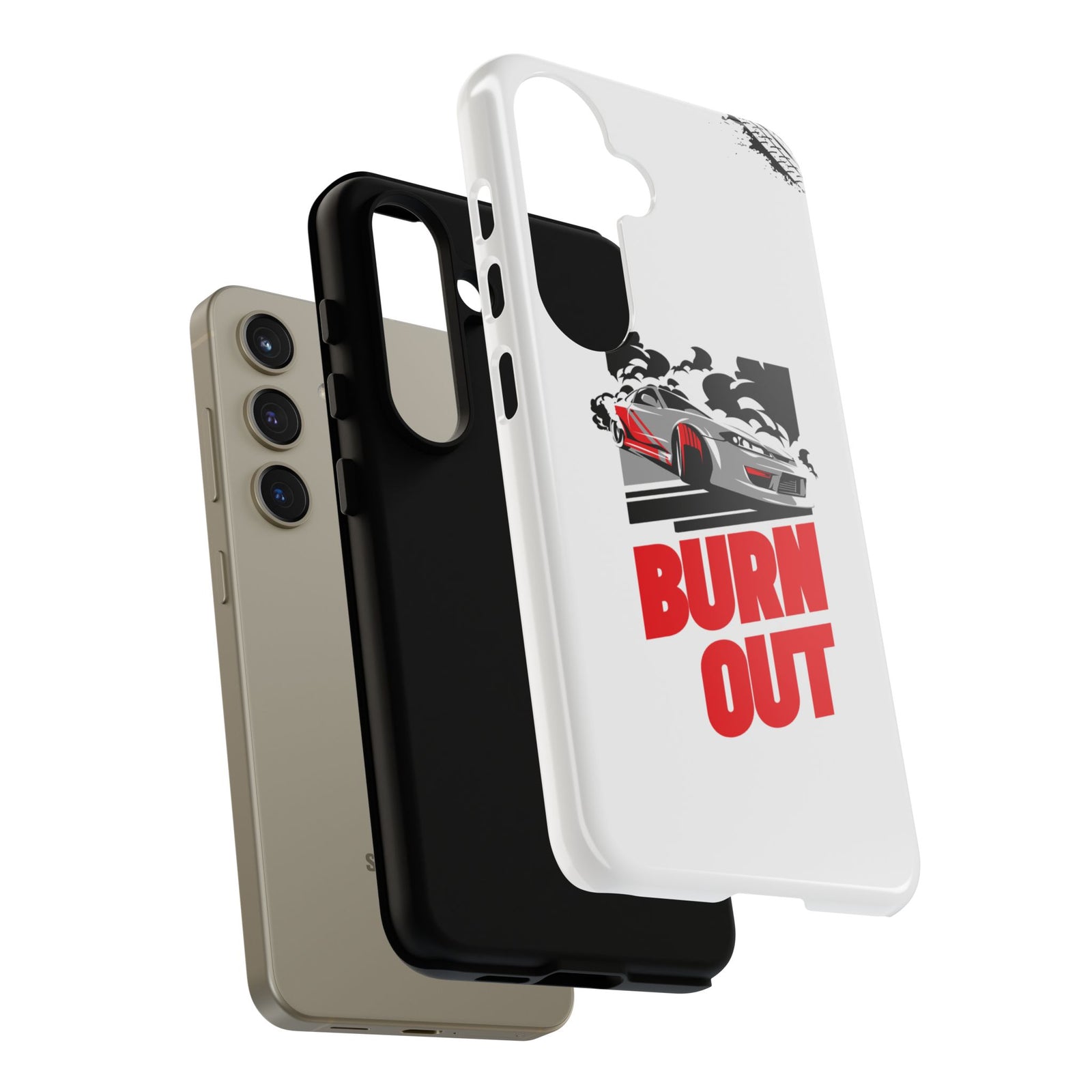 JDM Burnout Tough Car Phone Case - Samsung Galaxy S24, glossy, dual-layer protection