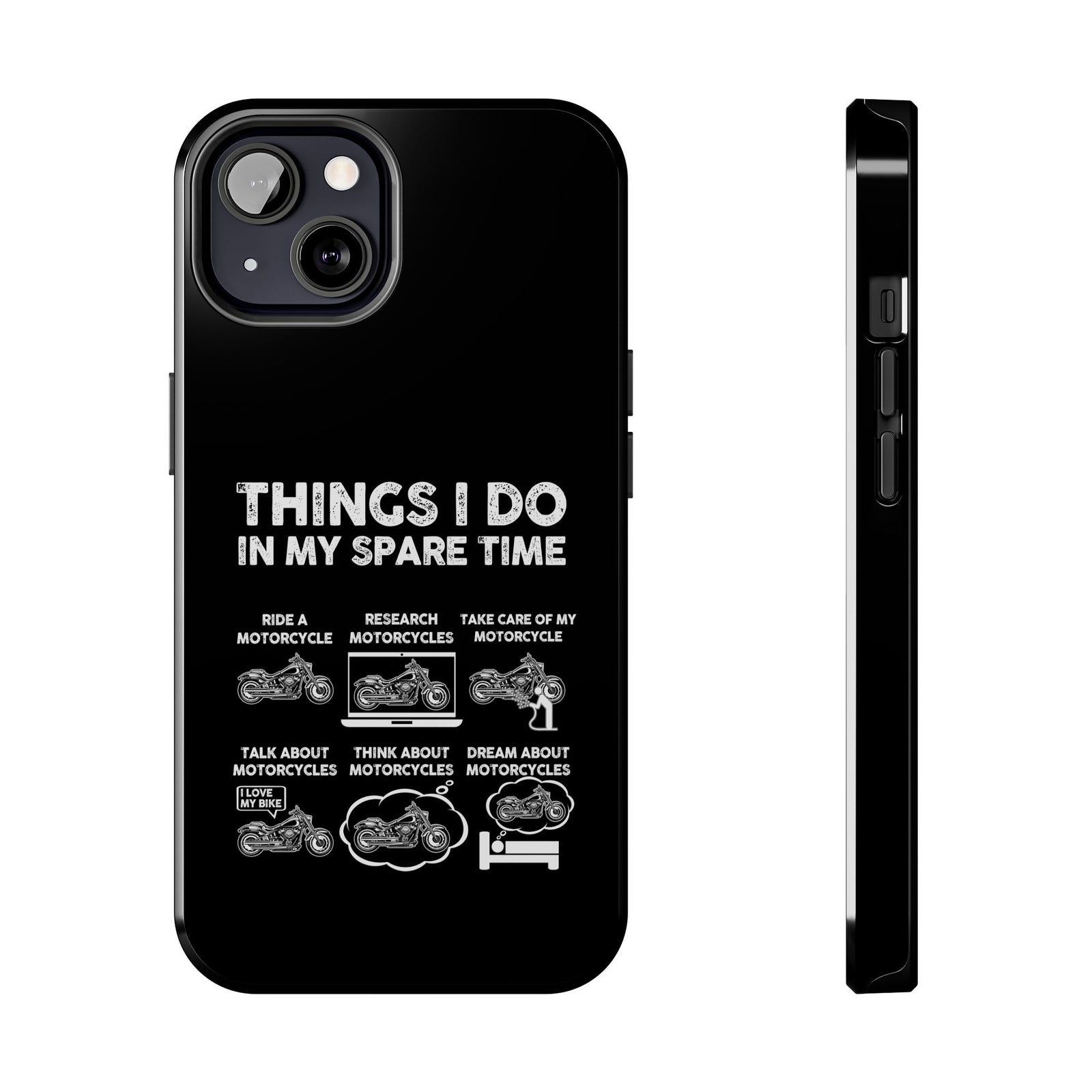 Things I Do in My Spare Time Motorcycle Phone Case shirt back view - car enthusiast tee