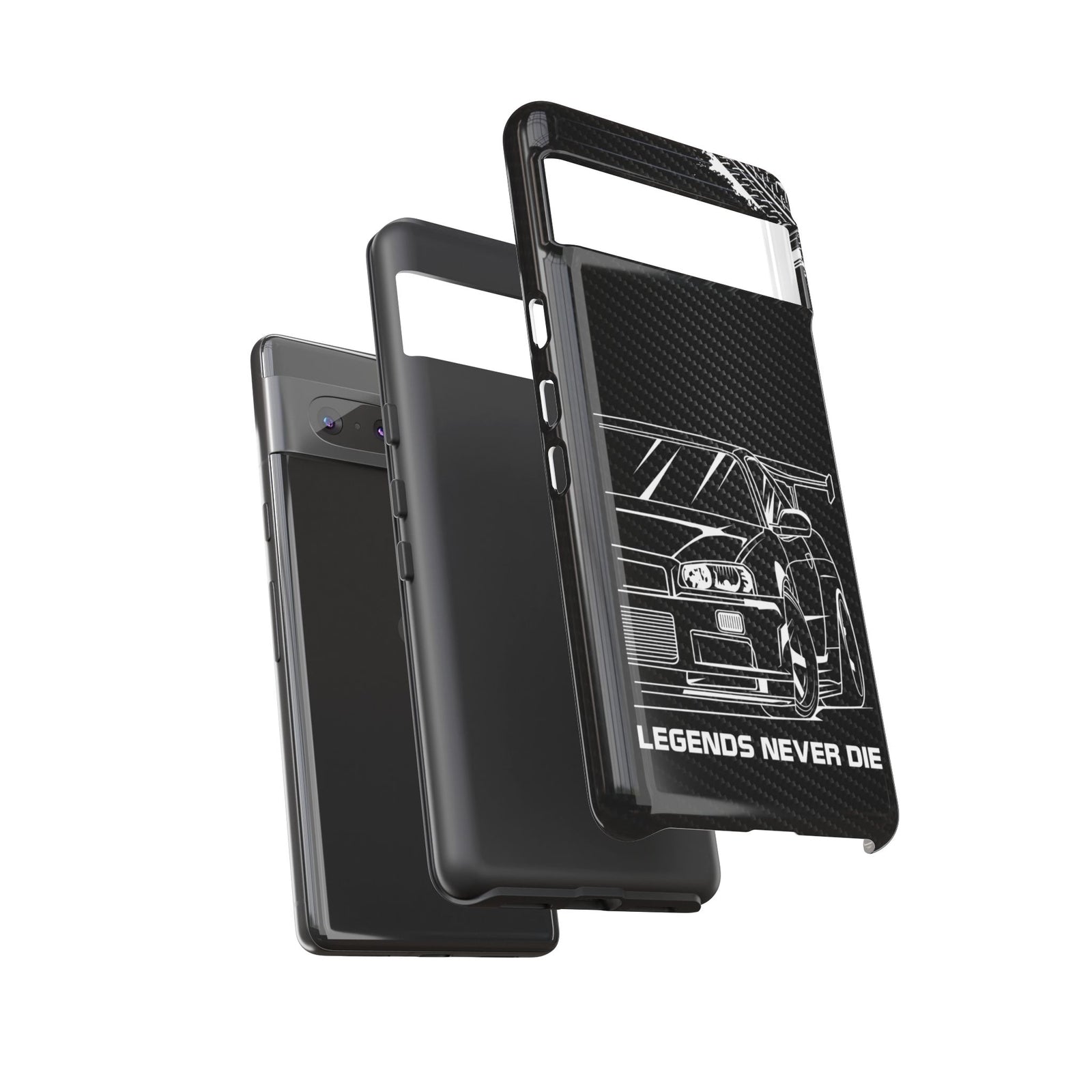 JDM Legends Never Die Tough Phone Case - Google Pixel 7, glossy, dual-layer protection