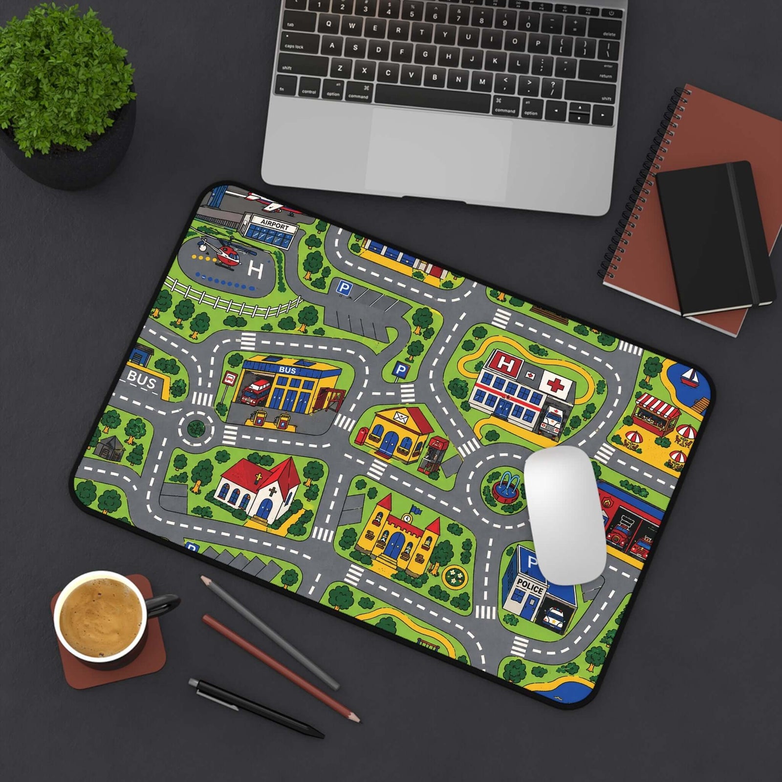 City Carpet desk mat closeup print detail | Car lover coworker decor | 365CarMods