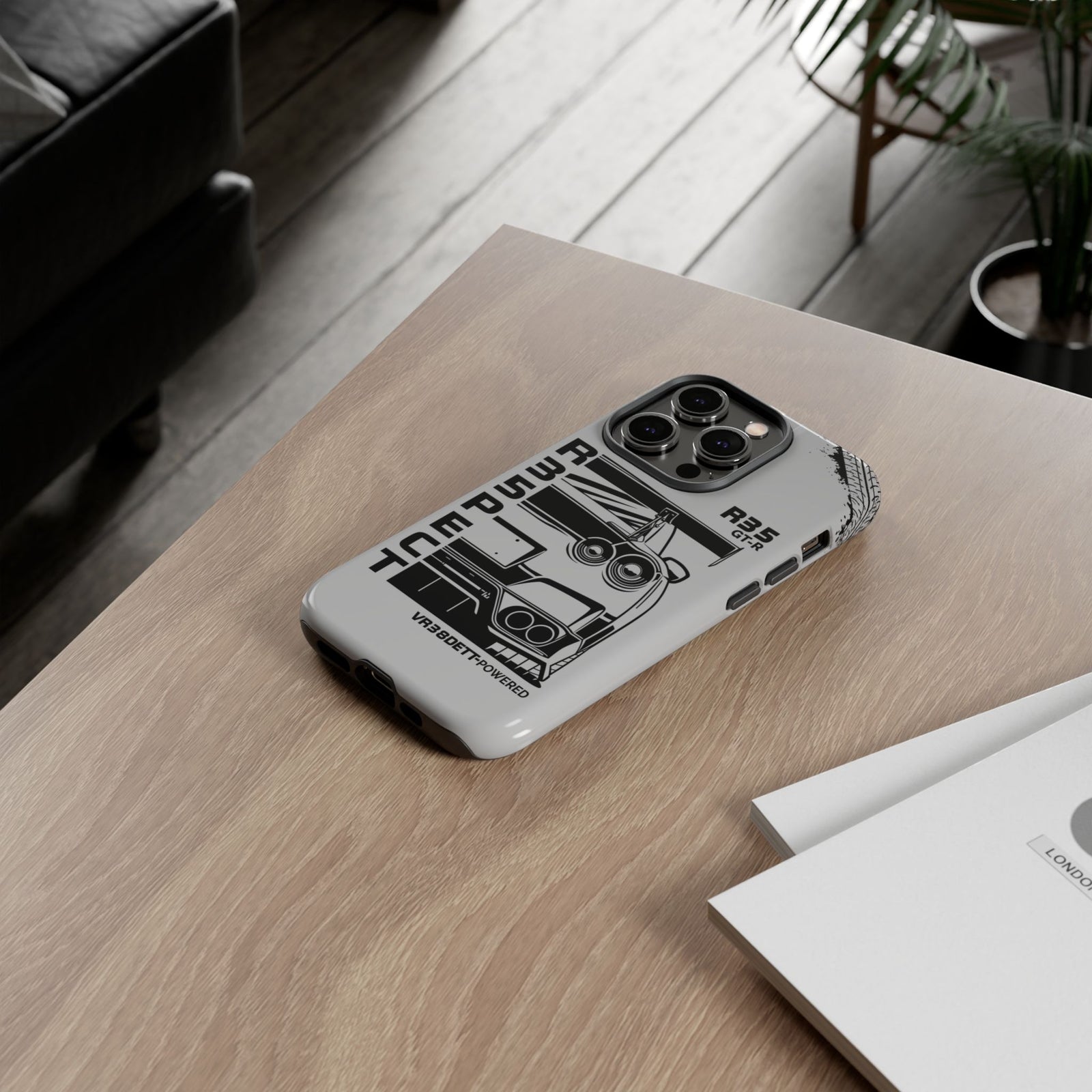 JDM Front View Tough Phone Case - iPhone 16 Pro Max, glossy, camera cutout close-up