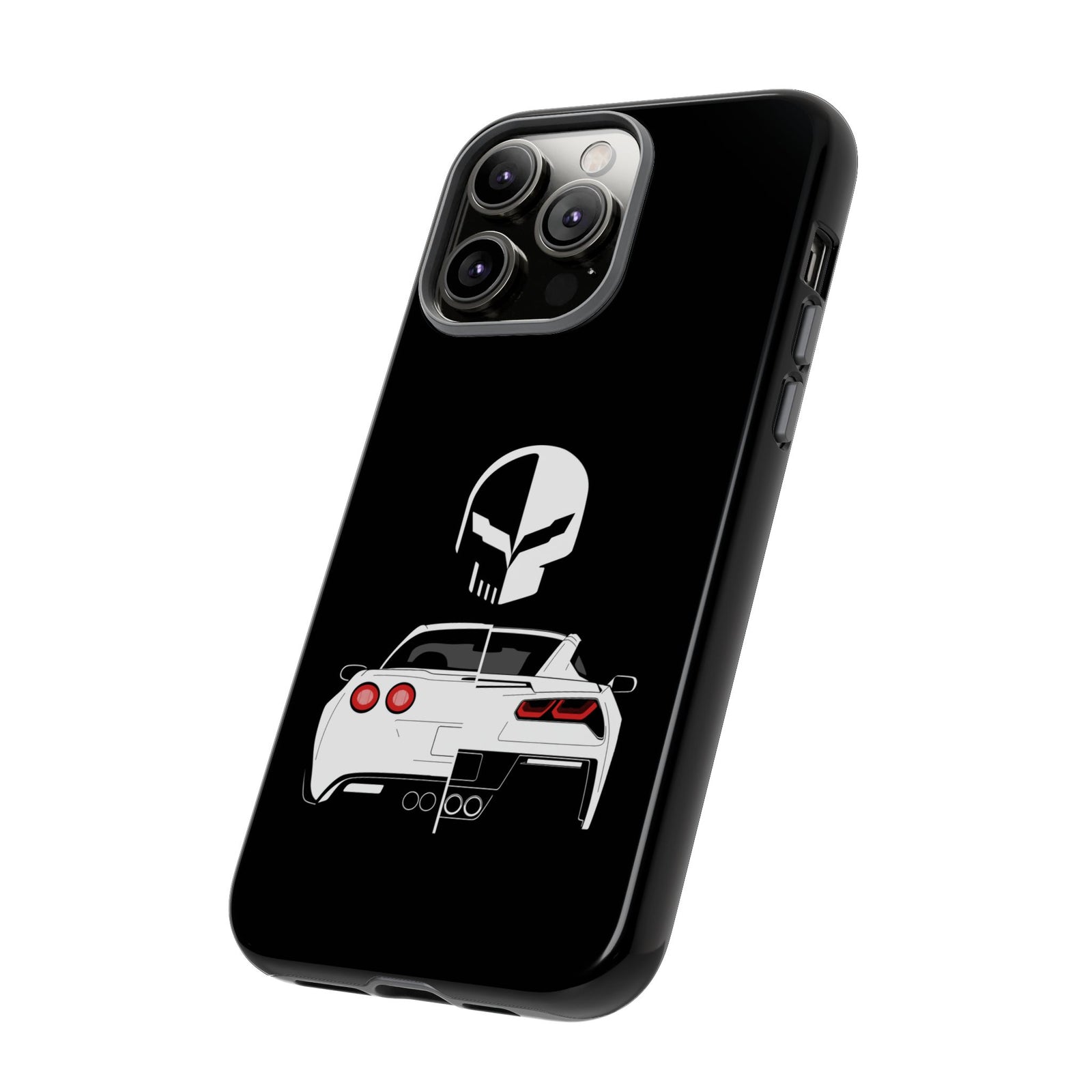 Corvette Punisher Skull Tough Phone Case | Muscle Car Guy Gift