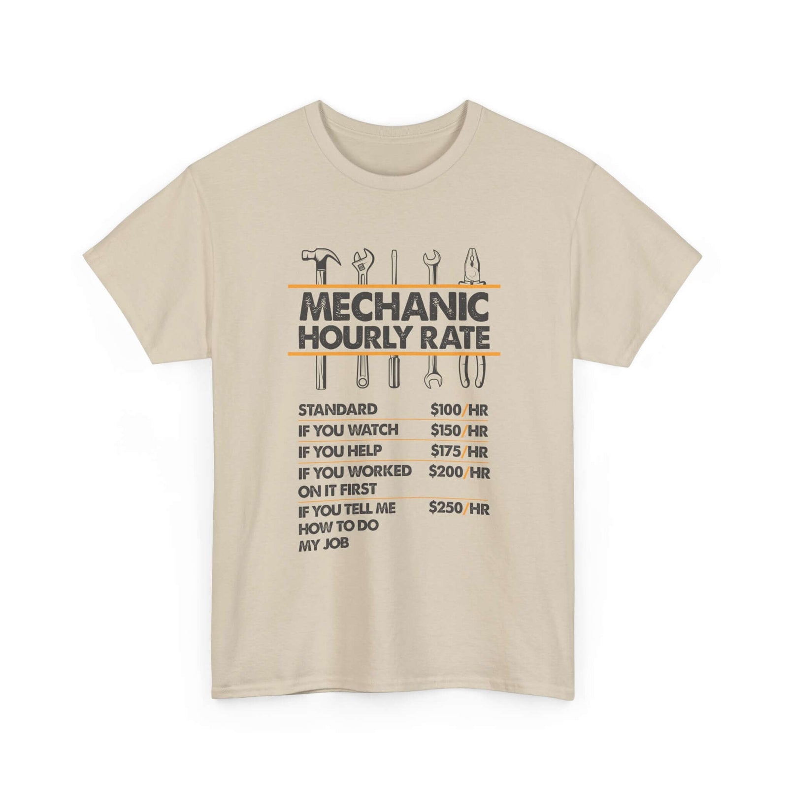 Mechanic Hour Rate T-Shirt | Funny Car Guy Mechanic Tee