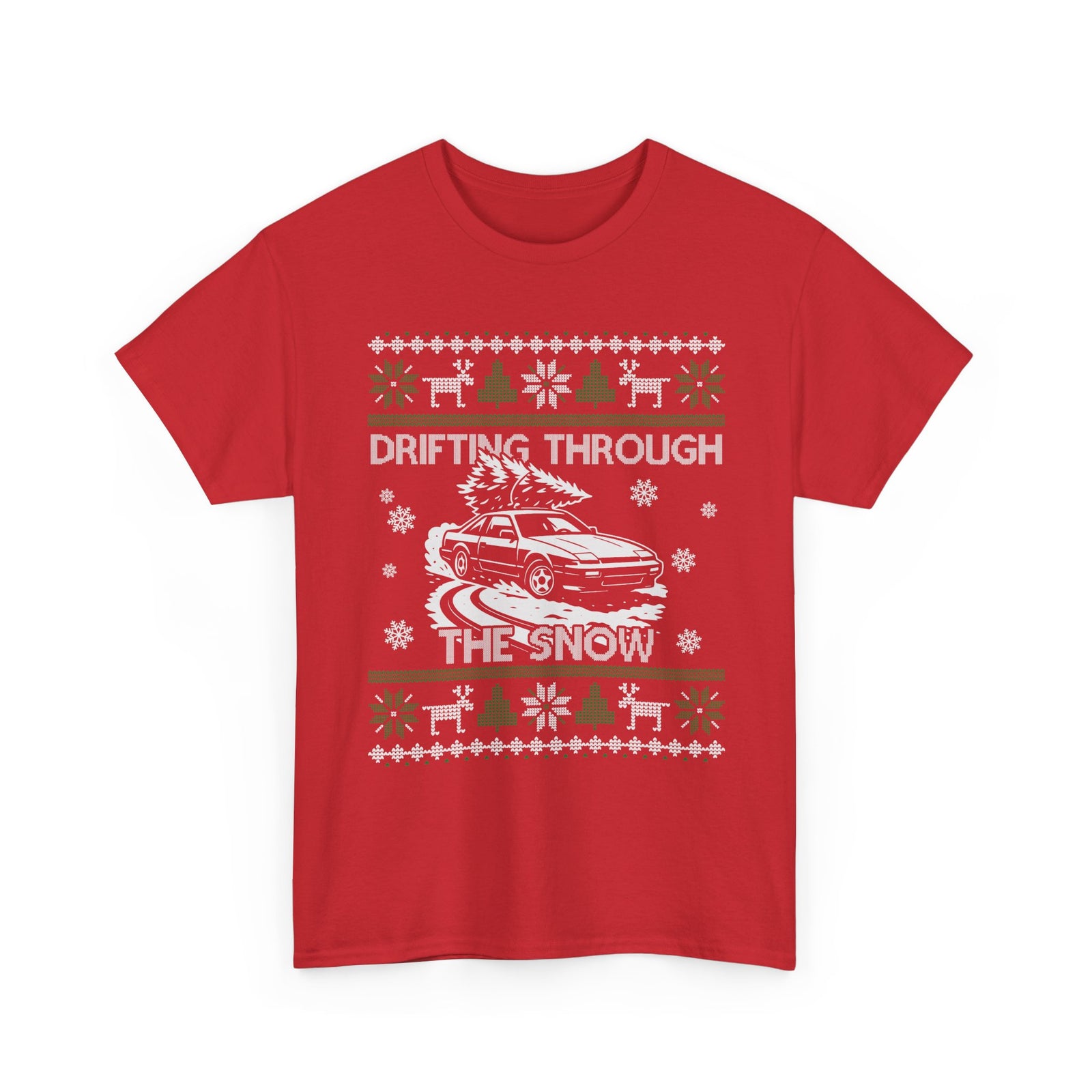 Drifting Through the Snow Ugly Christmas Shirt, Holiday Gift Tee, Christmas Party, JDM Drift Car Guy T-Shirt