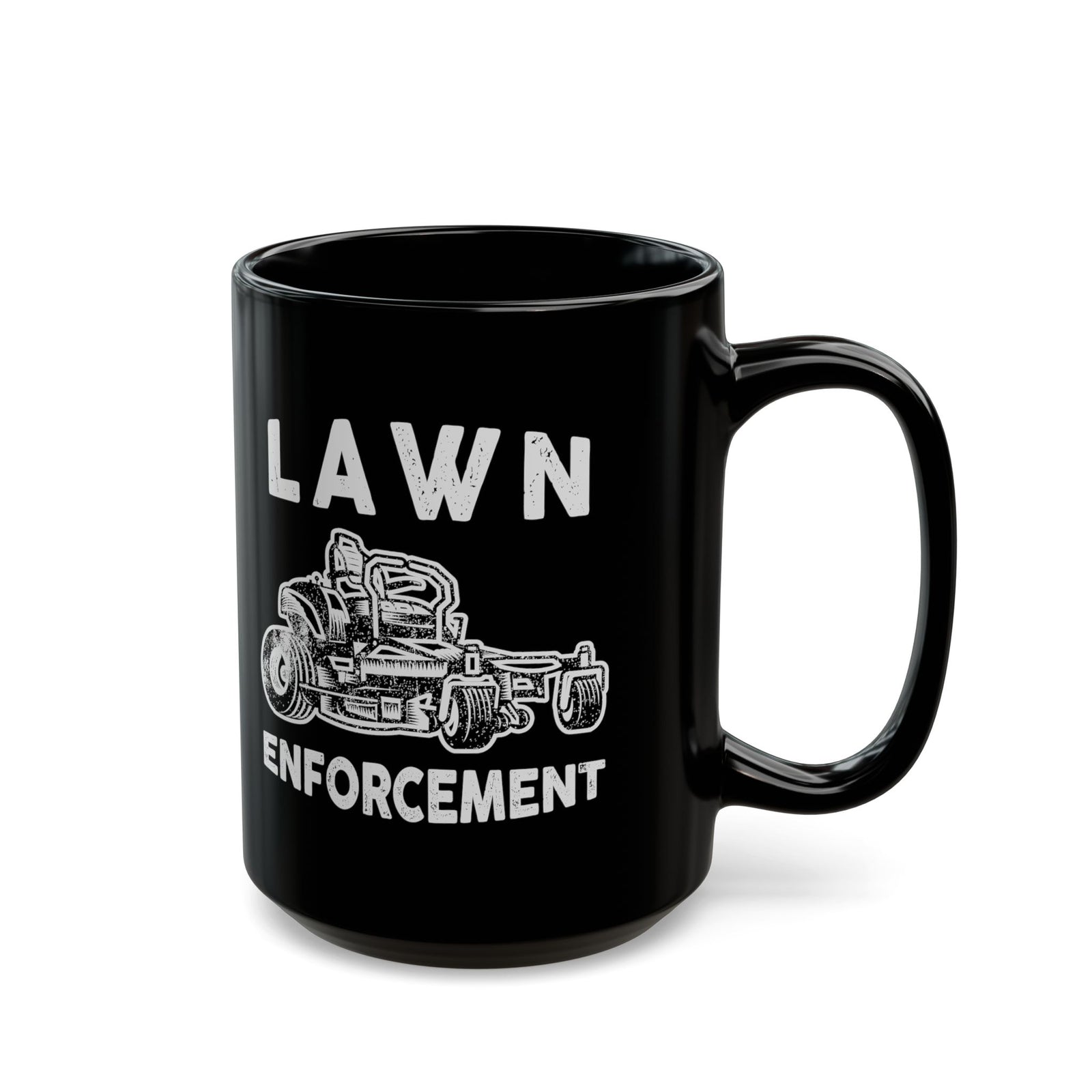 Lawn Enforcement mug - funny lawn mowing humor design - gift for yard enthusiast