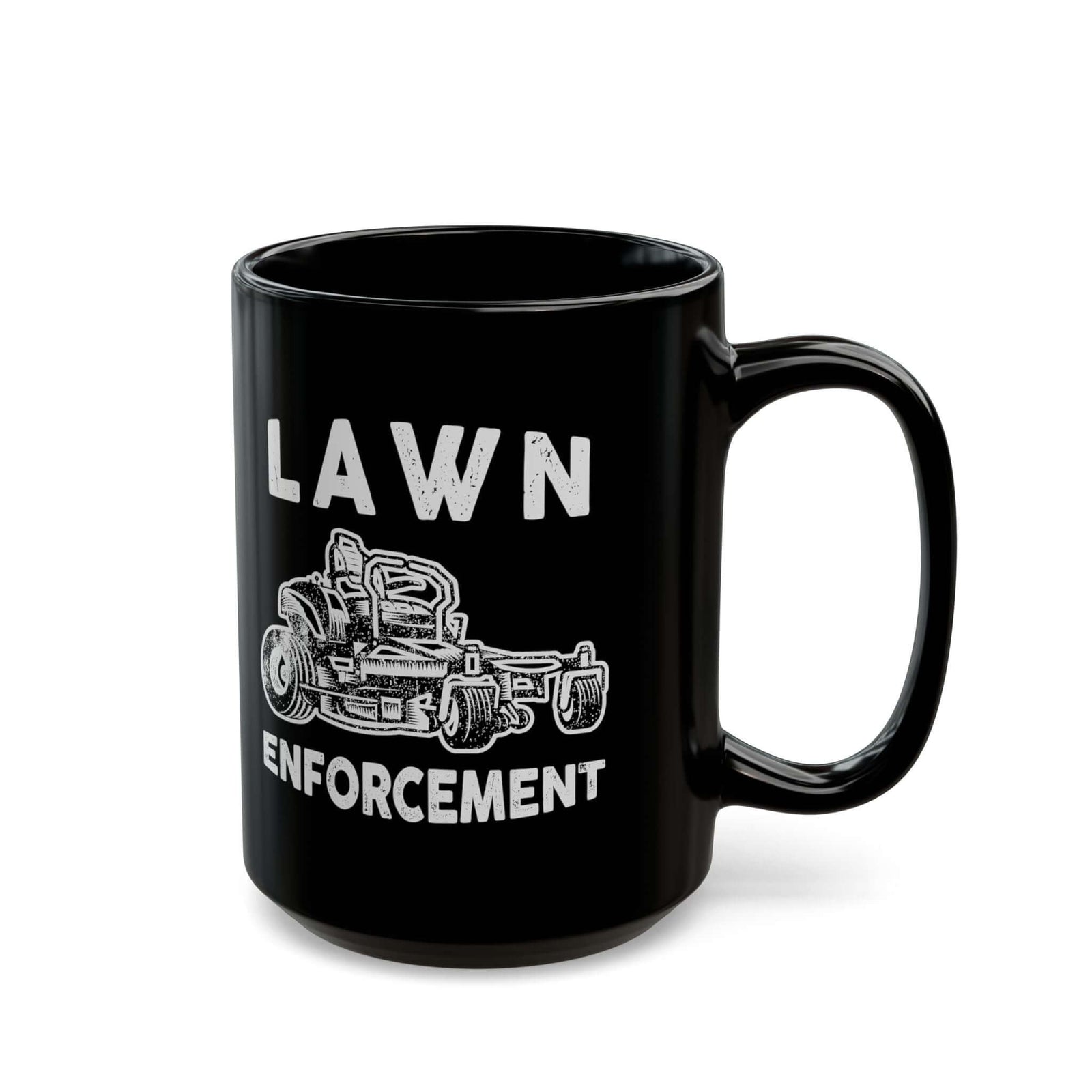 Lawn Enforcement mug - funny lawn mowing humor design - gift for yard enthusiast