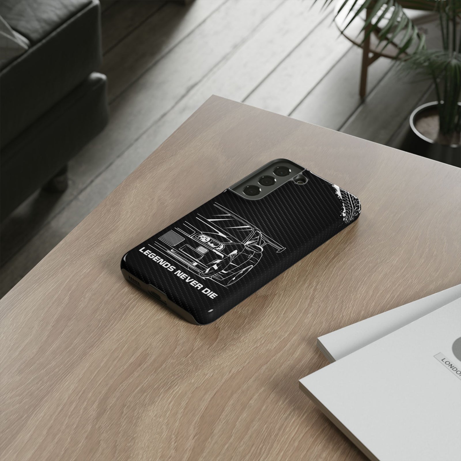 JDM Legends Never Die Tough Phone Case - Samsung Galaxy S22, glossy, lifestyle photo