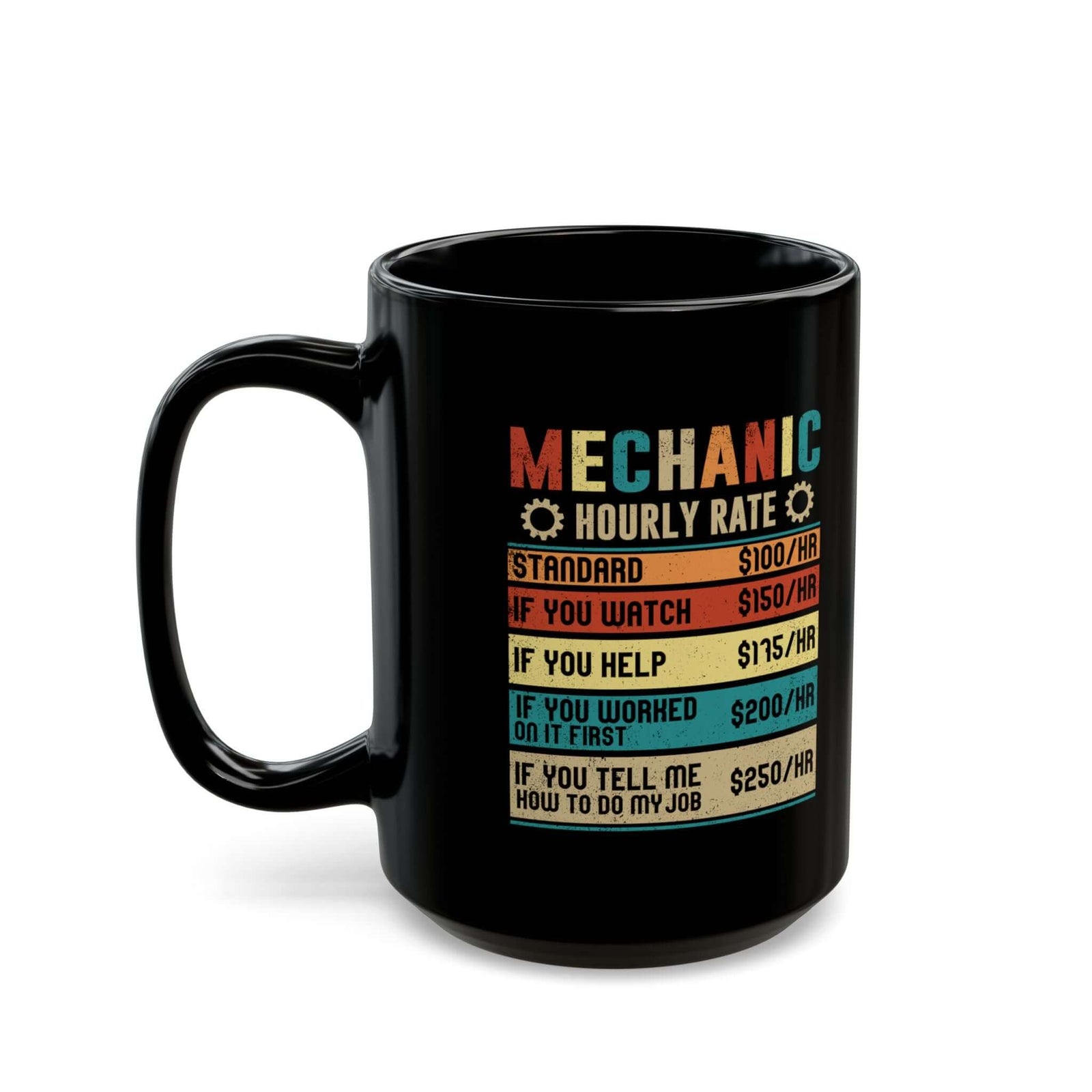 Mechanic Hourly Rate Coffee Mug mug - funny gift for car enthusiasts