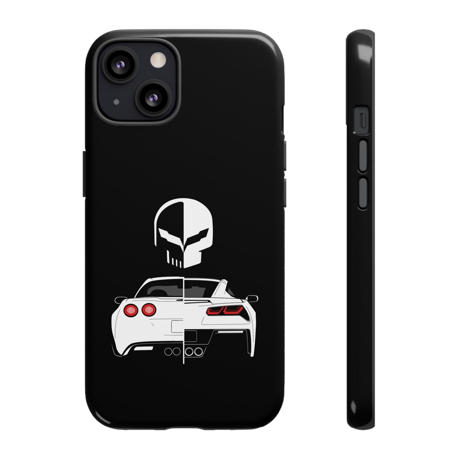 Corvette Punisher Skull Tough Phone Case | Muscle Car Guy Gift
