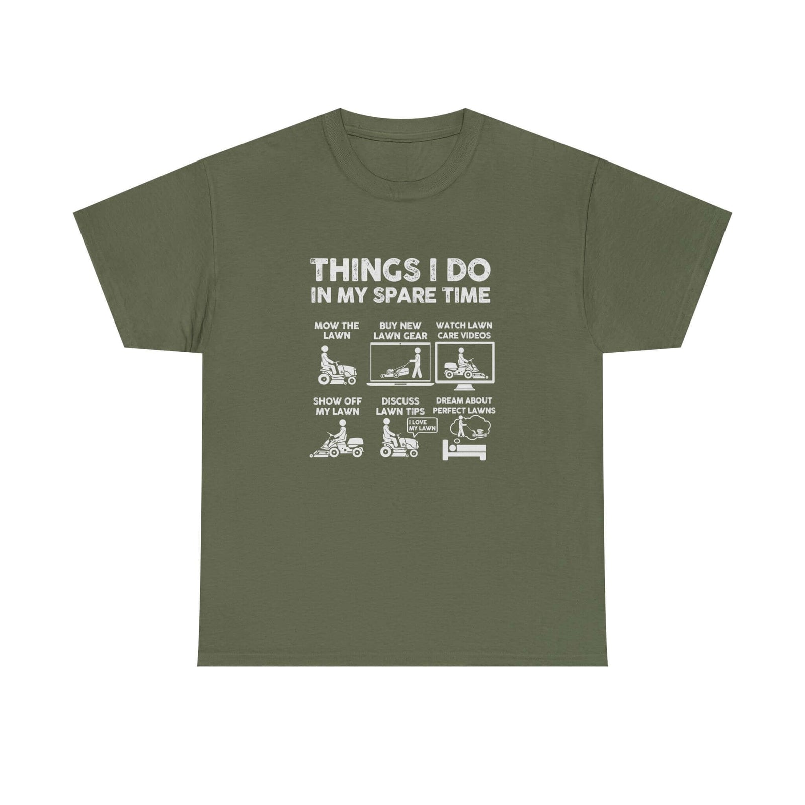 Man wearing Things I Do in My Spare Time Lawn Mowing T-Shirt shirt - car enthusiast gift