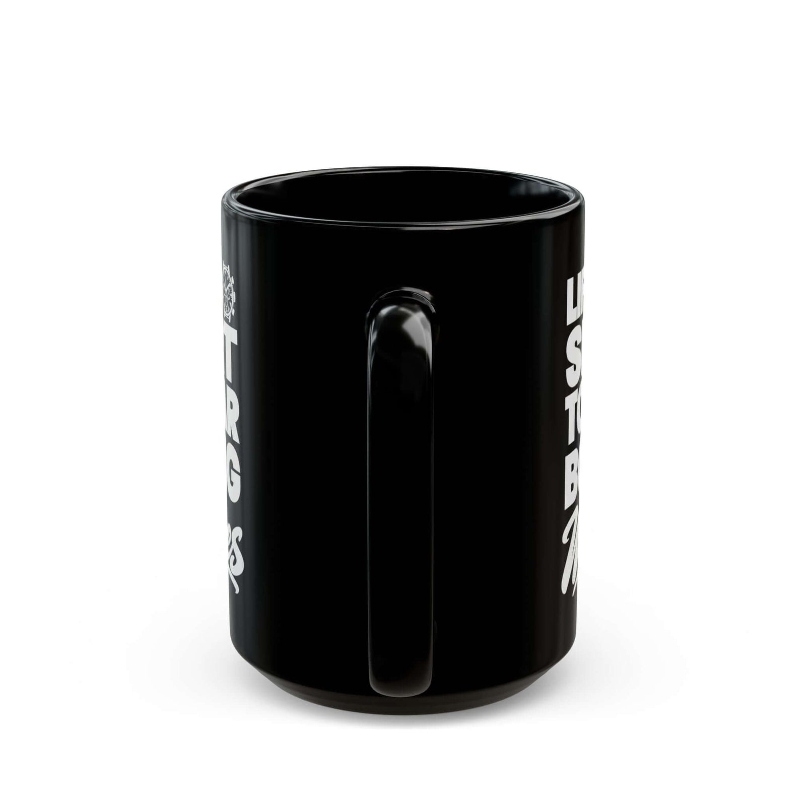 Life's Too Short to Wear Boring Watches Mug - 15oz black coffee mug, handle facing front