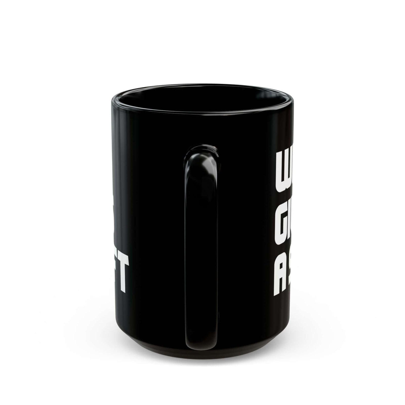 Who Gives a Shift Funny Coffee Mug - 15oz black coffee mug, handle facing front
